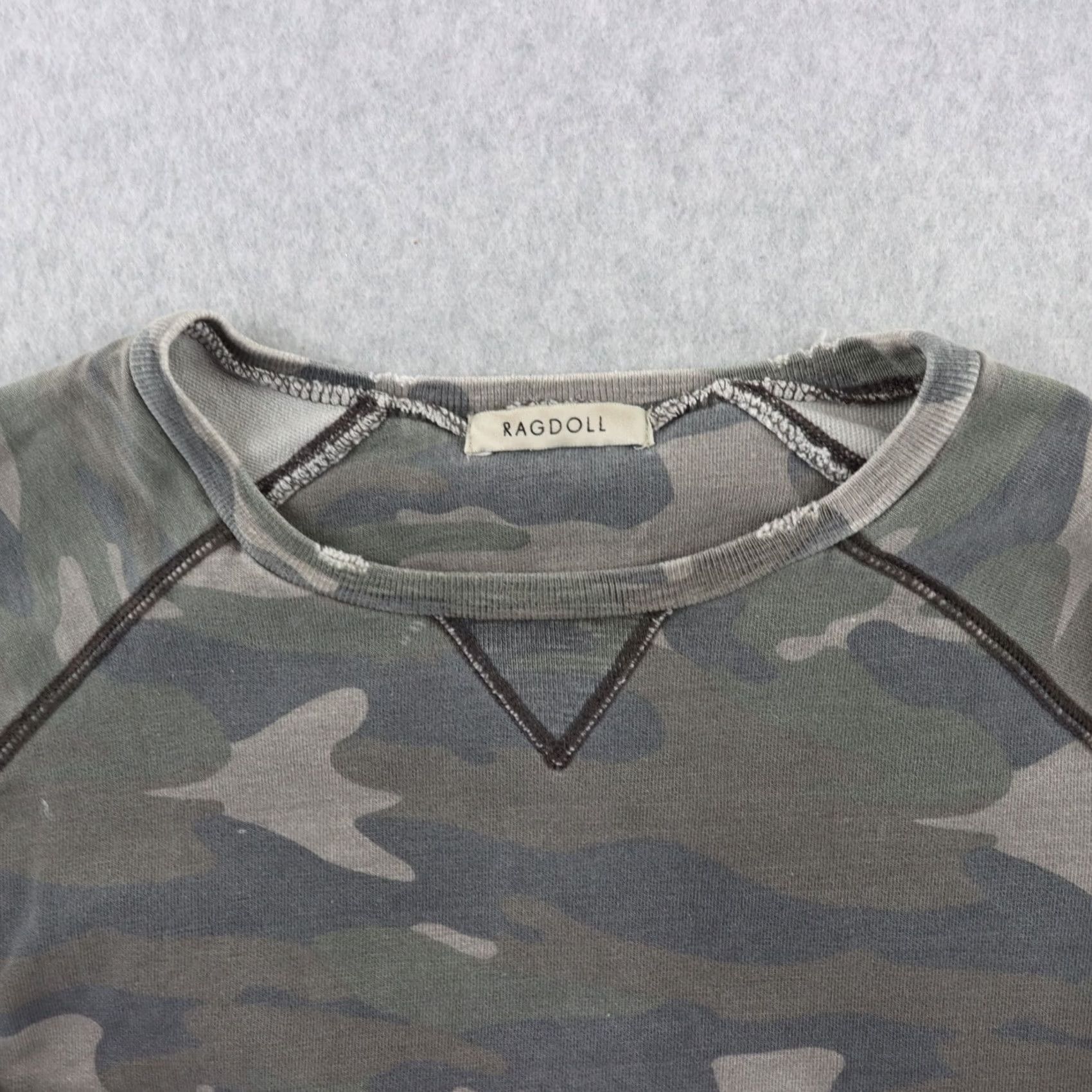 Vintage RAGDOLL XS Green Camo Sweatshirt - Mens Vintage Size XS / US 0-2 / IT 36-38 - 3 Thumbnail