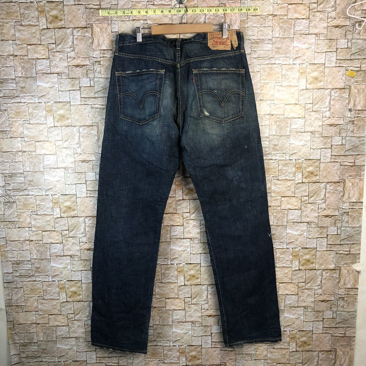 Levi's 501 Levis Blue Disstressed Denim Pants #A953 Size US 34 / EU 50 - 13 Thumbnail