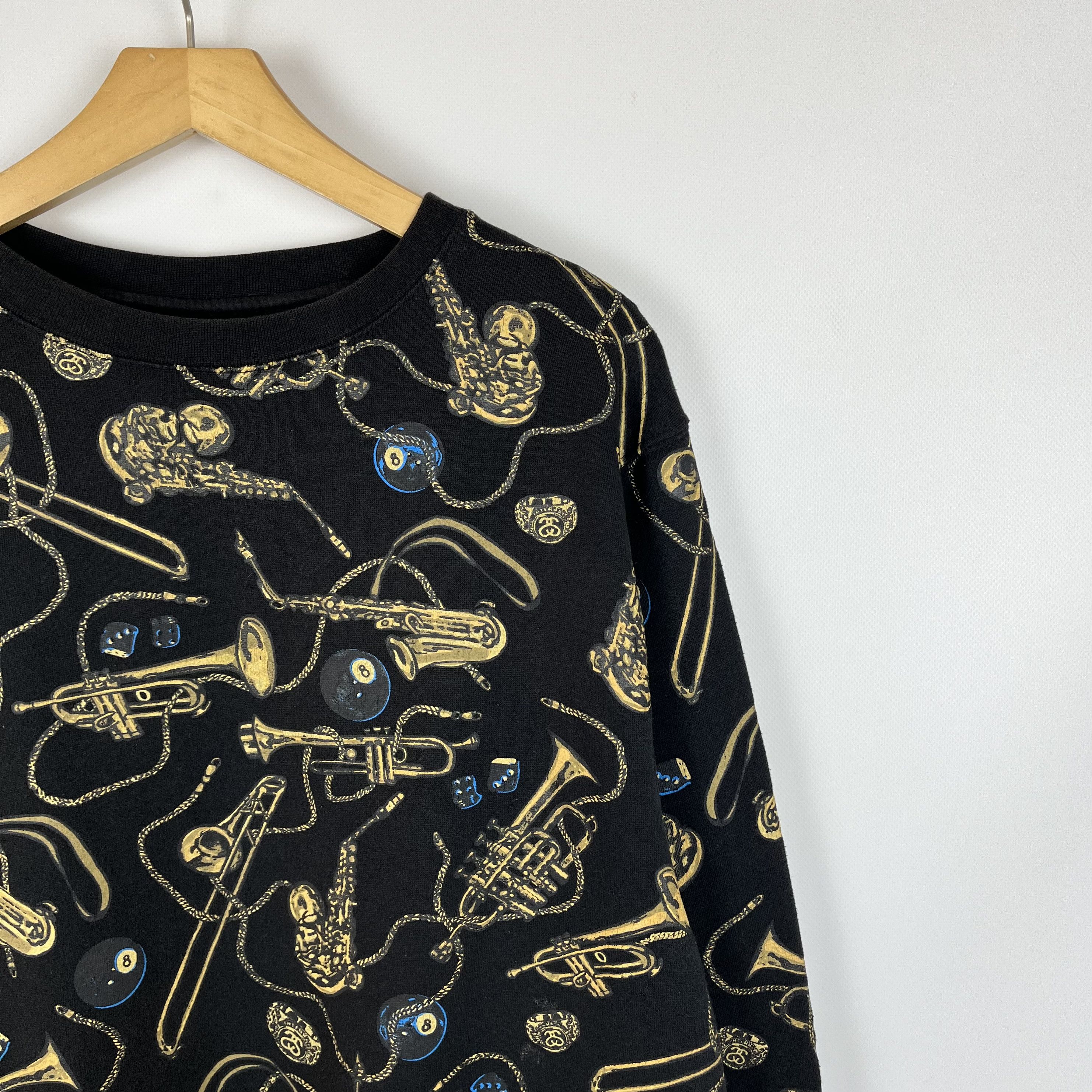 Stussy Vintage Stussy All Over Print Jazz Sweatshirt 90’s Size US XL / EU 56 / 4 - 2 Thumbnail