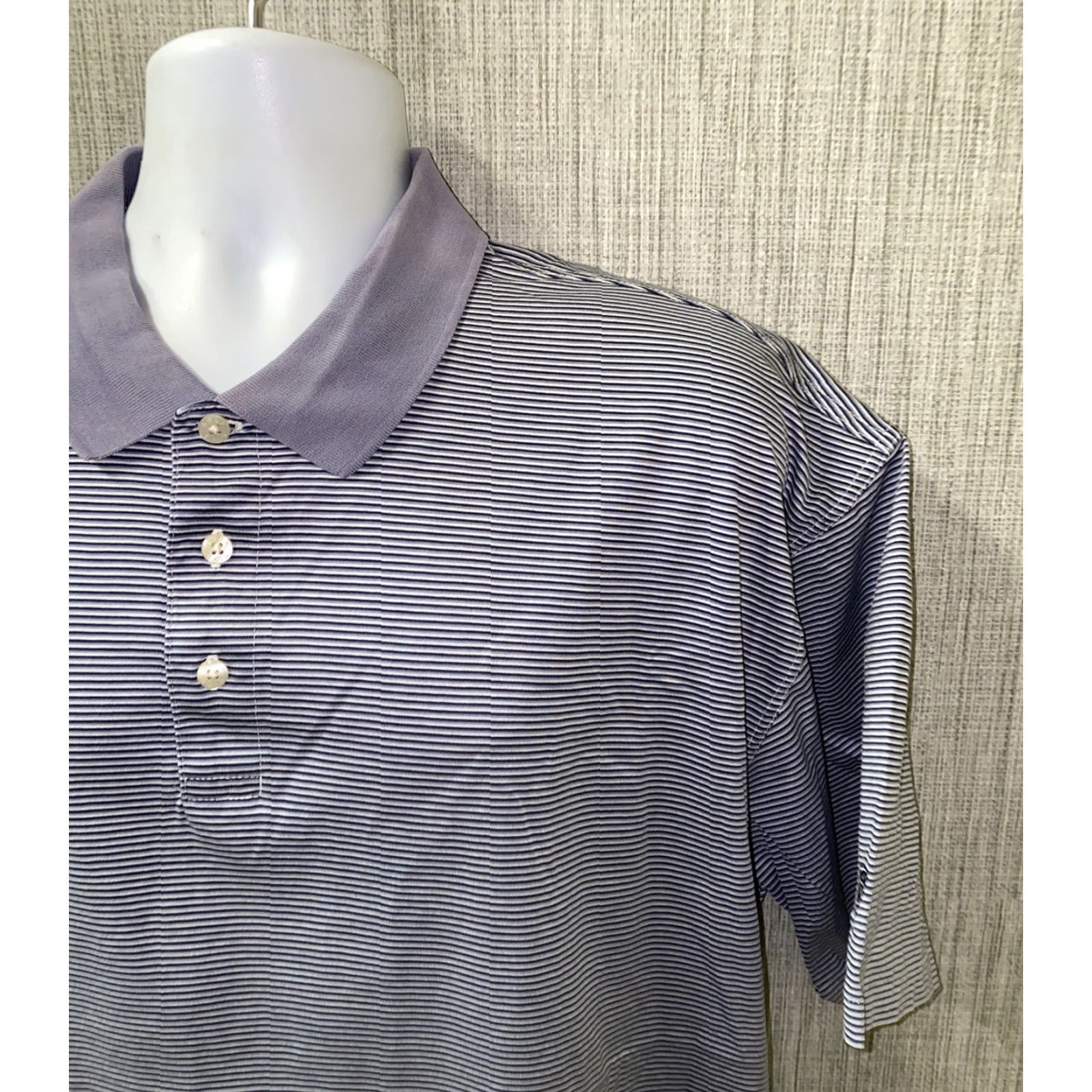 Vintage Tiger Woods Polo Shirt Mens Gray Striped Short Sleeve Golf XL Size Regular Men Size US XL / EU 56 / 4 - 2 Thumbnail