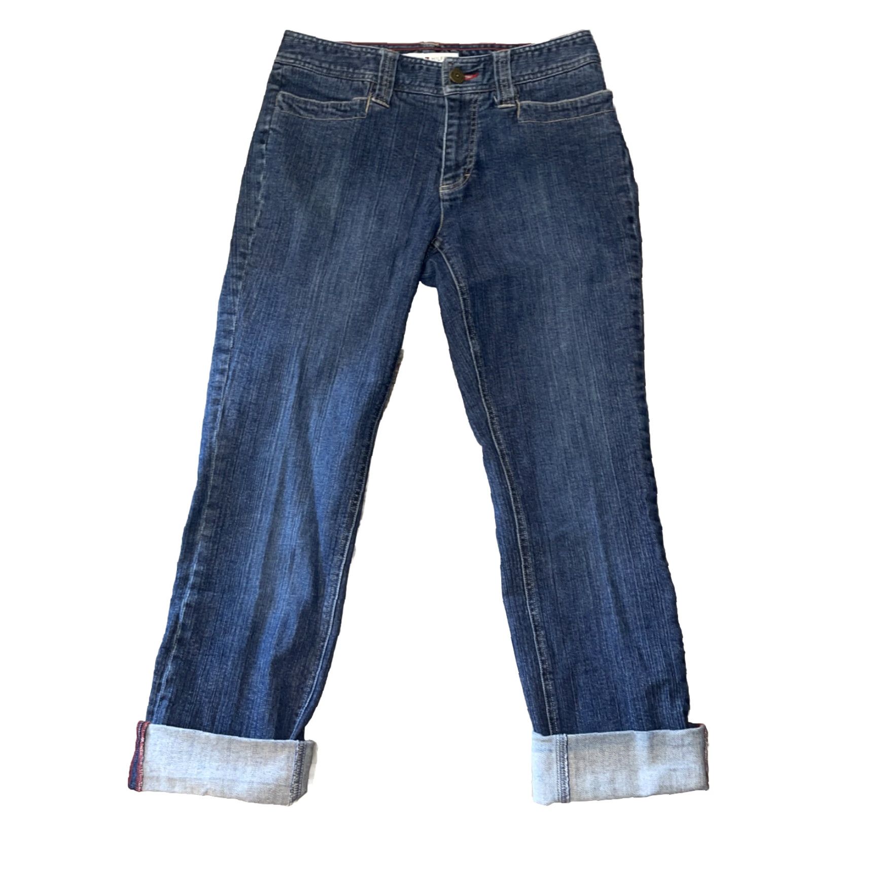 Tommy Hilfiger VINTAGE Tommy Hilfiger Jeans Women’s 6 Denim Logo 90s Preppy Capris Blue Cotton Spandex Belt Loops Pockets Zip Mid Rise Regular Inseam 30" Size 28" / US 6 / IT 42 - 3 Thumbnail
