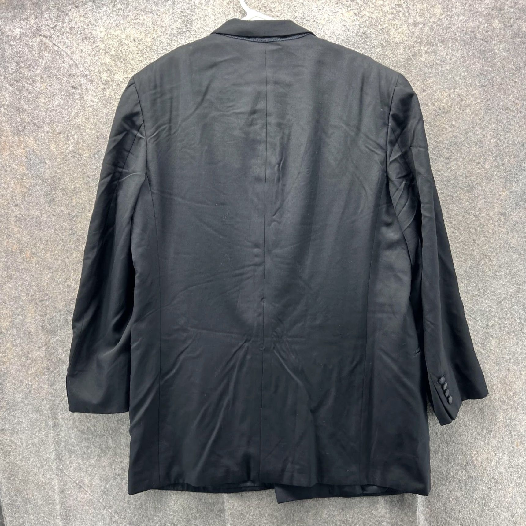 Brioni VINTAGE Brioni Tuxedo Jacket Mens EU 54 L Black Double-Breasted Peak Peak Lapel Formal Italy Long Four-Button Three-Button Inner Pockets Mens Size 54R - 7 Thumbnail