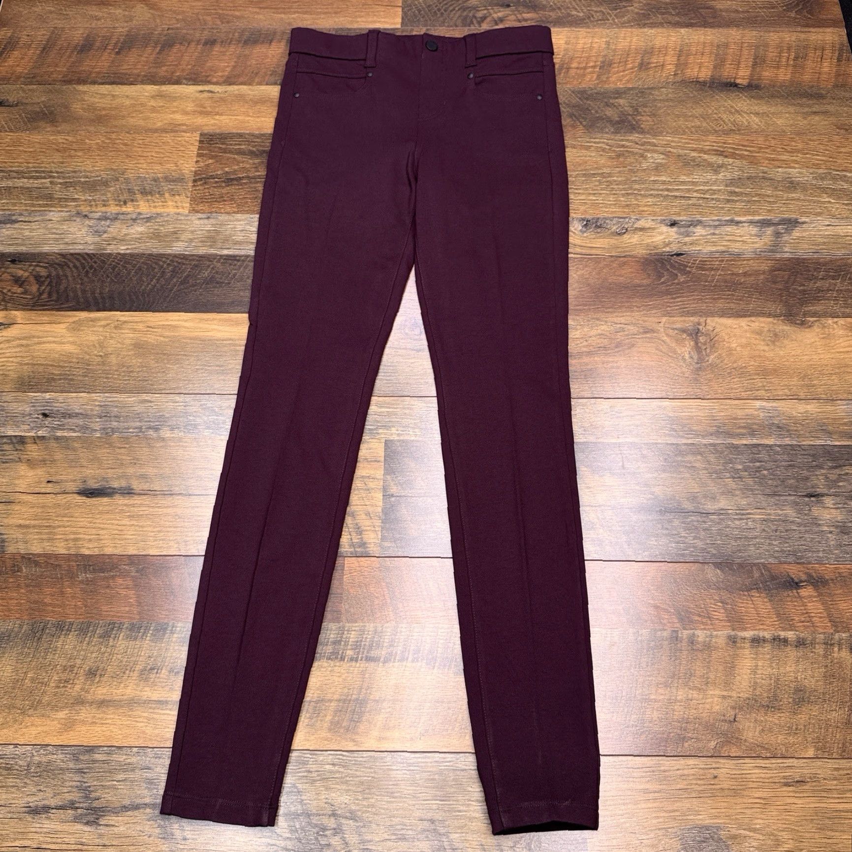 Vintage Liverpool Los Angeles Burgundy Midi Rise Stretch Legging Pants Womens 2 / 26 Skinny Jegging City Size 26" / US 2 / IT 38 - 2 Thumbnail