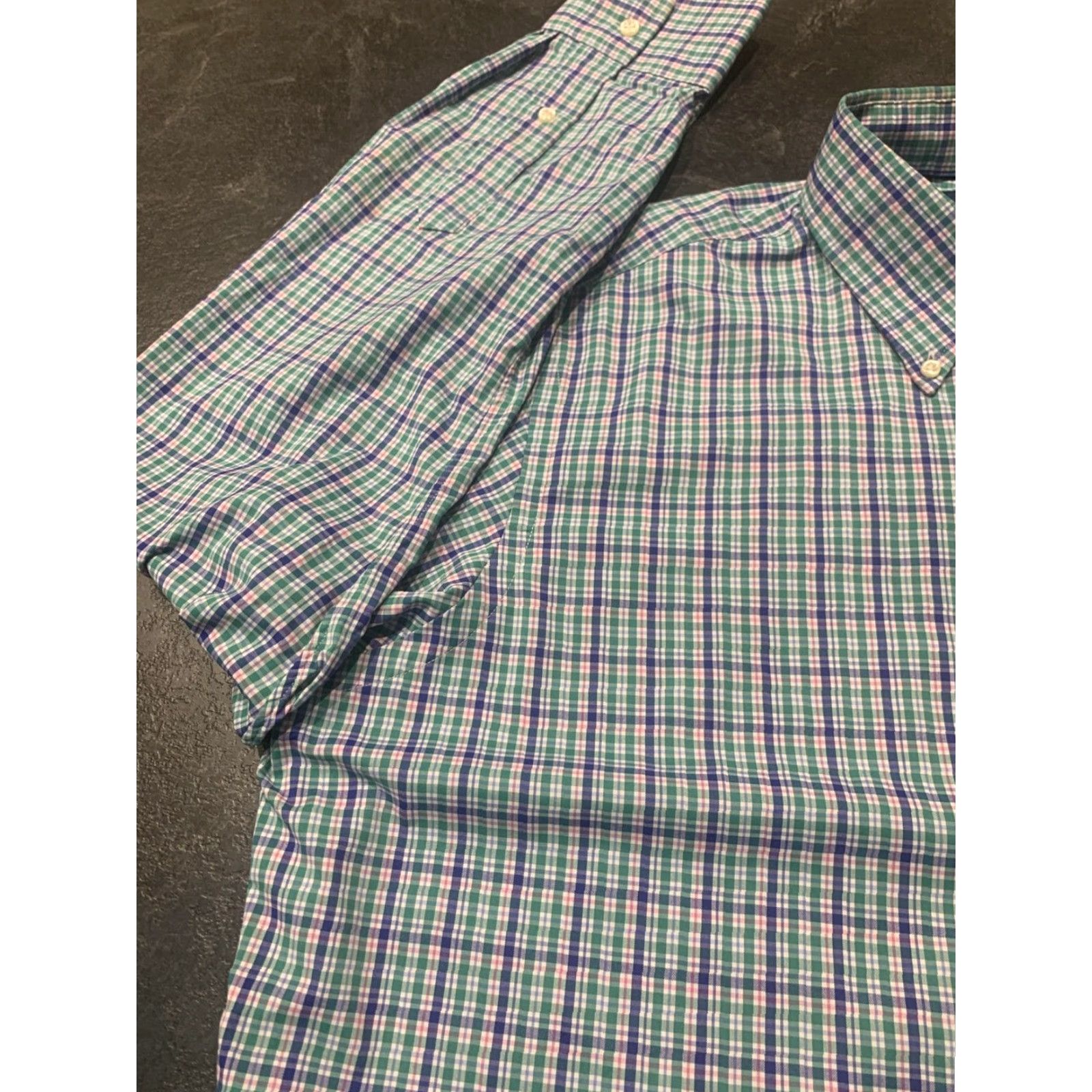 Ralph Lauren Ralph Lauren Shirt Mens Button-Up Long Sleeve Large Green Plaid Nylon Blend 100% Wearable Contemporary Classic Mens L Size US L / EU 52-54 / 3 - 7 Thumbnail