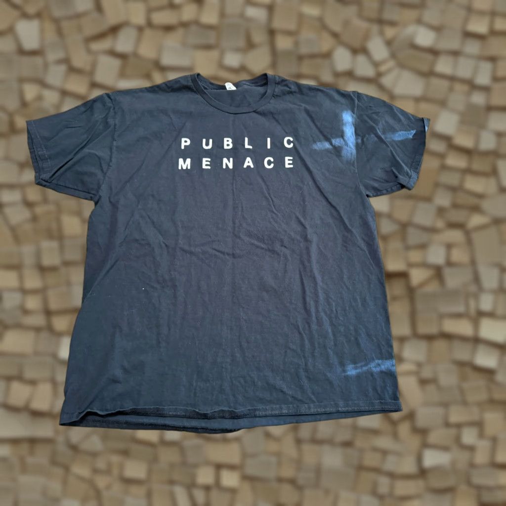 Fruit Of The Loom Fruit of the Loom Shirts Men XL Black Crew Neck PUBLIC MENACE T-Shirt Size US XL / EU 56 / 4 - 1 Thumbnail