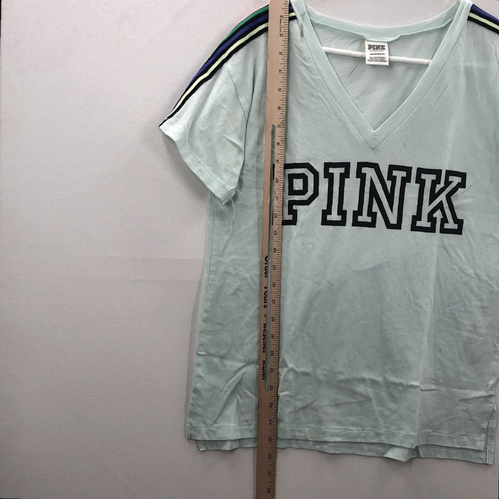 Victoria's Secret Victoria's Secret Shirt Womens XS Blue V-Neck Short Sleeve Pullover T Shirt Size XS / US 0-2 / IT 36-38 - 3 Thumbnail