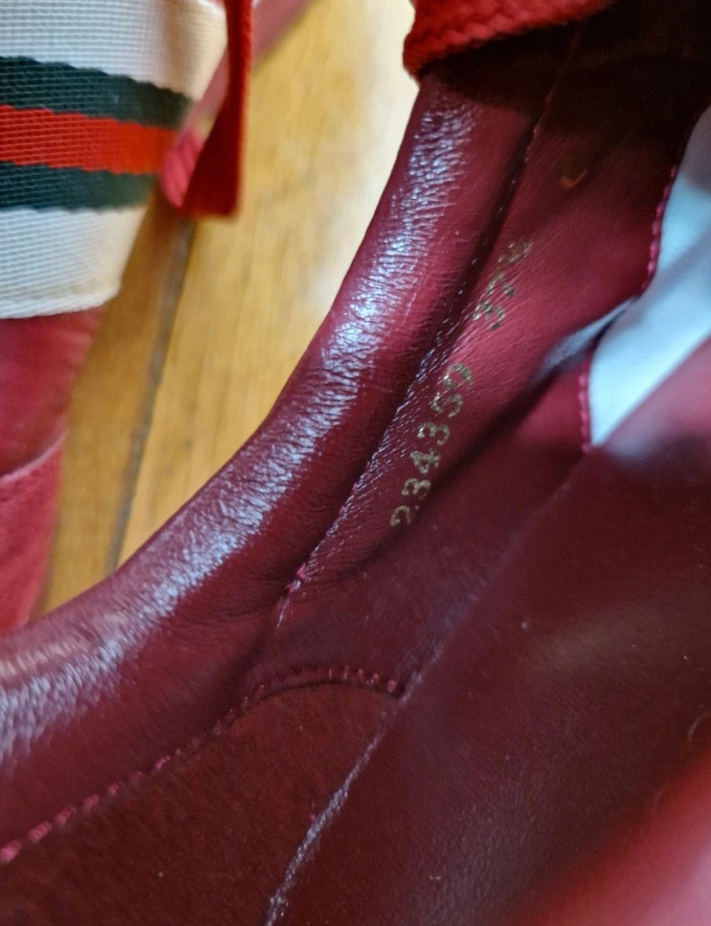 Gucci Gucci burgundy leather sneakers Size US 7.5 / IT 37.5 - 8 Thumbnail