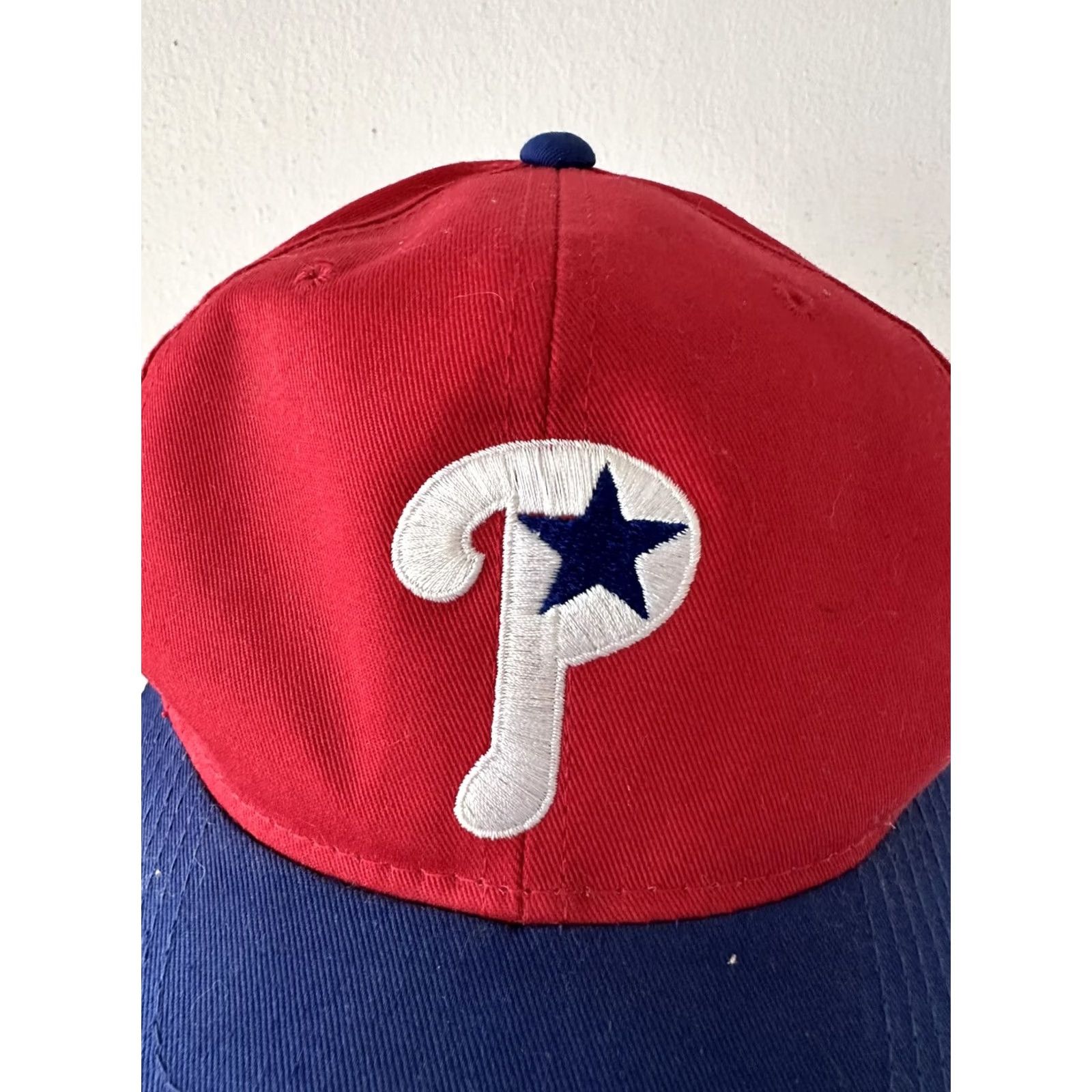 MLB VINTAGE 90s Philadelphia Phillies MLB Baseball Snapback Hat Red New without Tags Size ONE SIZE - 2 Thumbnail