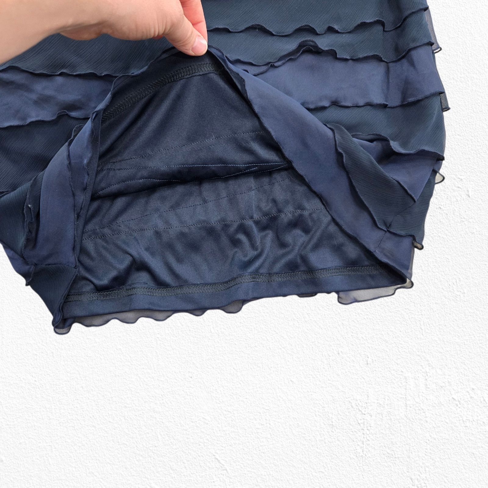 Tadashi Shoji Tadashi Shoji Navy Ruffle Cocktail Dress Size 16 Size XXL / US 16-18 / IT 52-54 - 6 Thumbnail