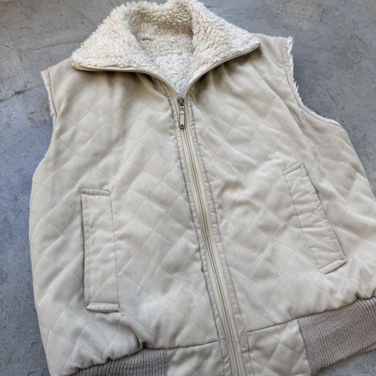 Vintage Vintage 90s Sherpa Lined Zip Up Quilted Vest Size US M / EU 48-50 / 2 - 2 Thumbnail