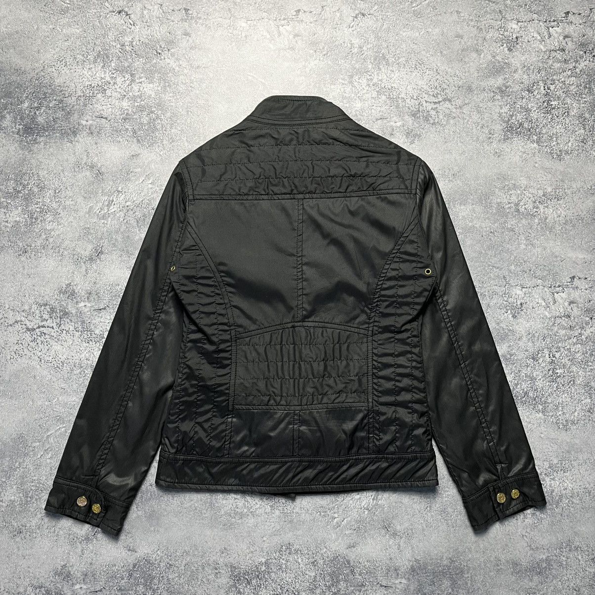 Roberto Cavalli Vintage Roberto Cavalli Black Nylon Cropped Biker Jacket Size S / US 4 / IT 40 - 7 Thumbnail