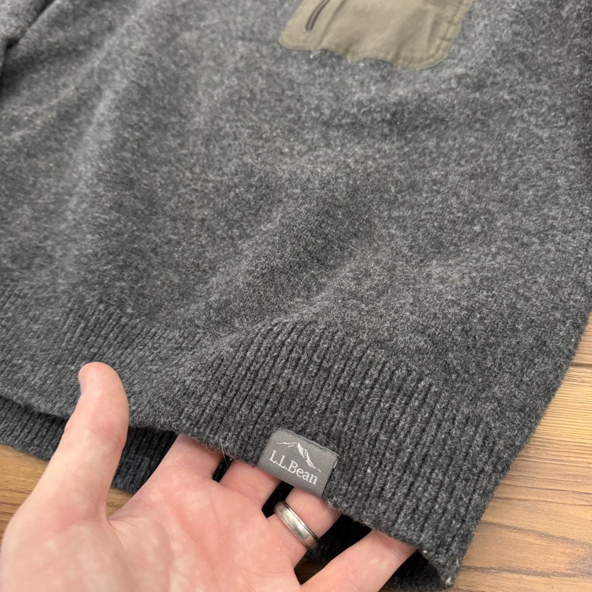 L.L. Bean Vintage LL Bean Grey Military Guide Wool Knit Sweater Size US M / EU 48-50 / 2 - 3 Thumbnail