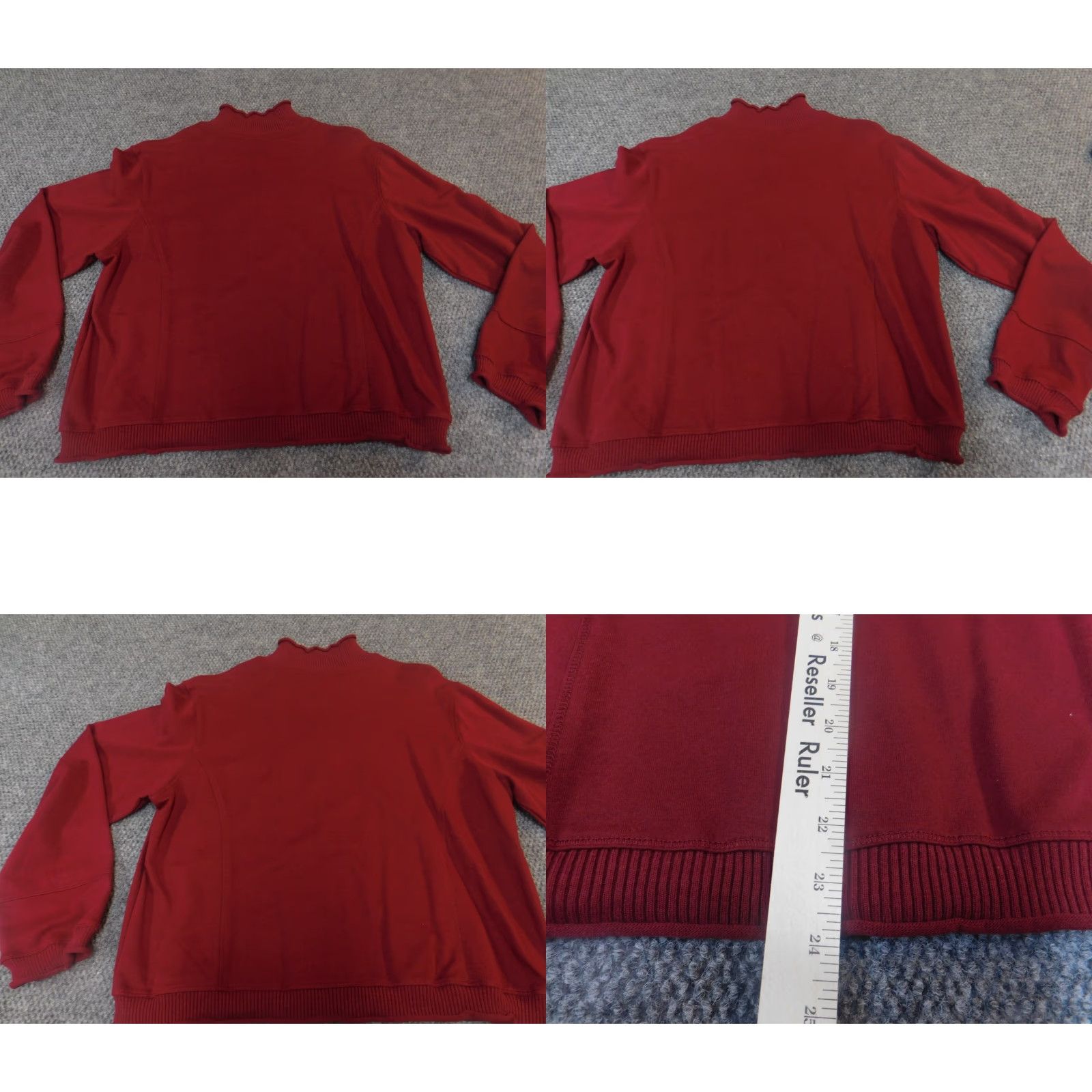Catalina Catalina Sweater Full Zip Womens Large Red Stretch Knit Regular Ruffle Acrylic Cotton Polyester 3-Color No, wait Size L / US 10 / IT 46 - 8 Thumbnail