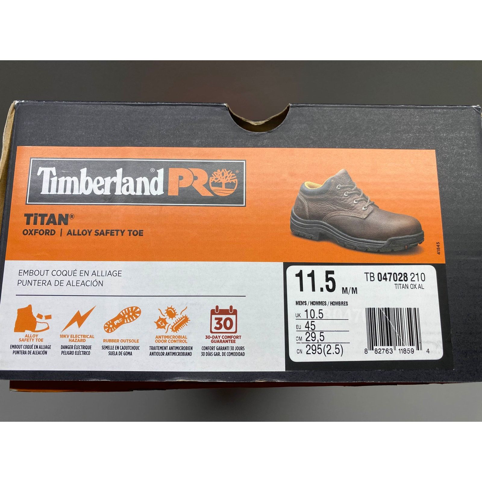 Timberland Timberland Pro Titan Oxford Alloy Safety Brown Men's 11.5M Size US 11.5 / EU 44-45 - 10 Thumbnail