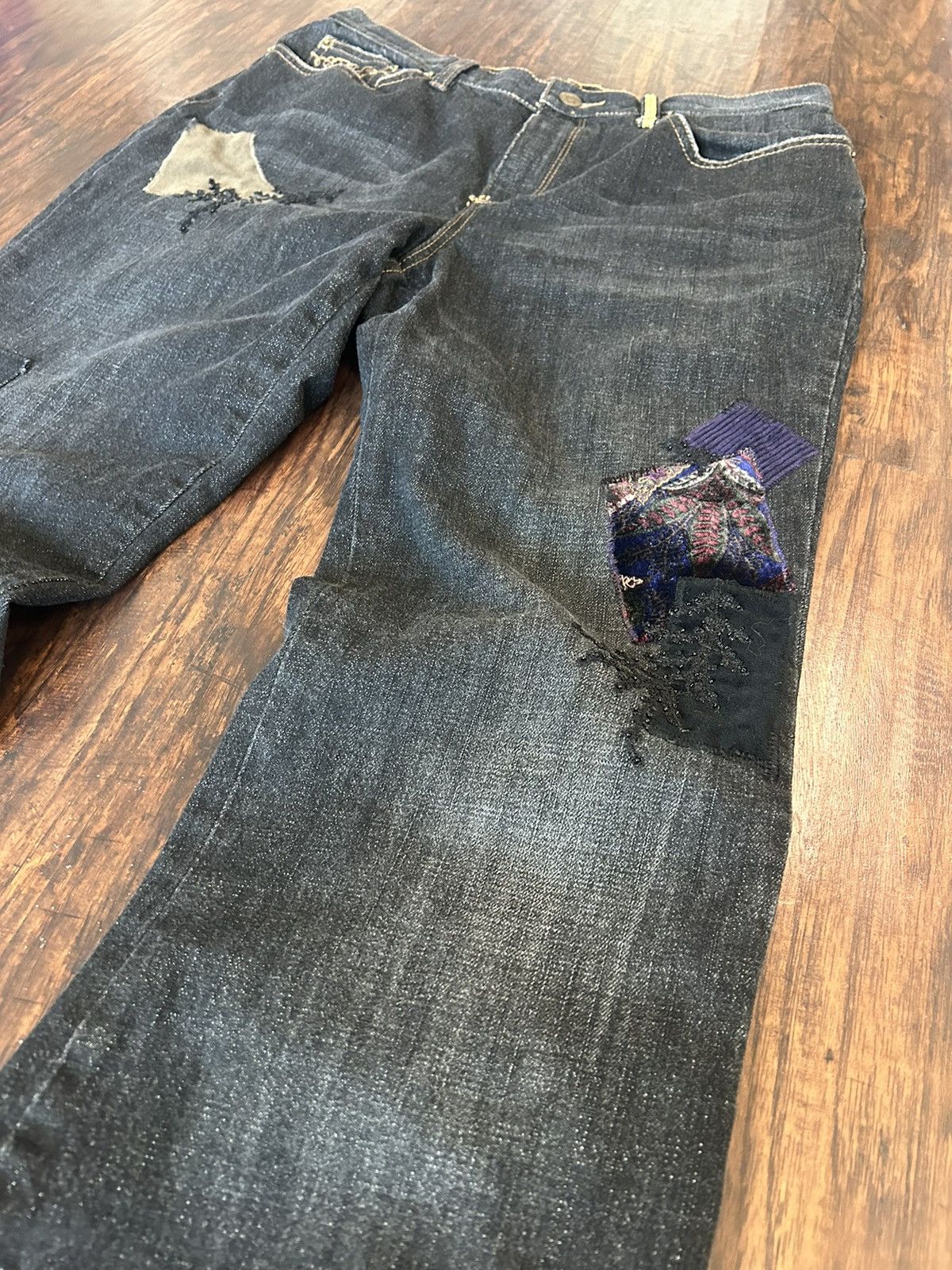 Lauren Ralph Lauren Lauren Ralph Lauren Patch Work Embroidered Bootcut Jeans Size 30" / US 8 / IT 44 - 2 Thumbnail