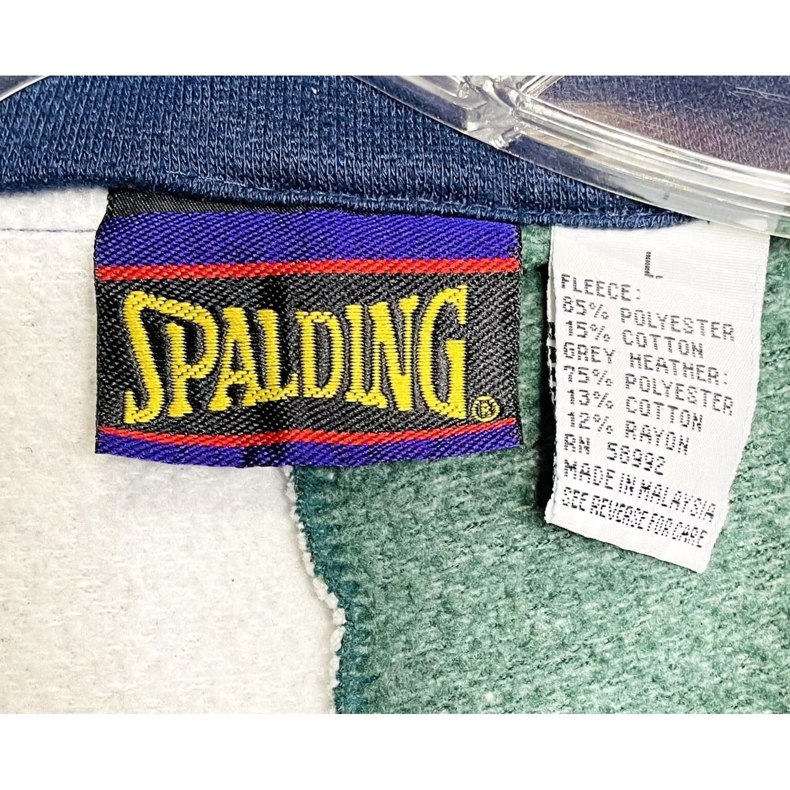 Spalding VINTAGE Spalding Jacket Long Sleeve Full Zip Sweater Green Blue Gray Large Men Size US L / EU 52-54 / 3 - 7 Thumbnail
