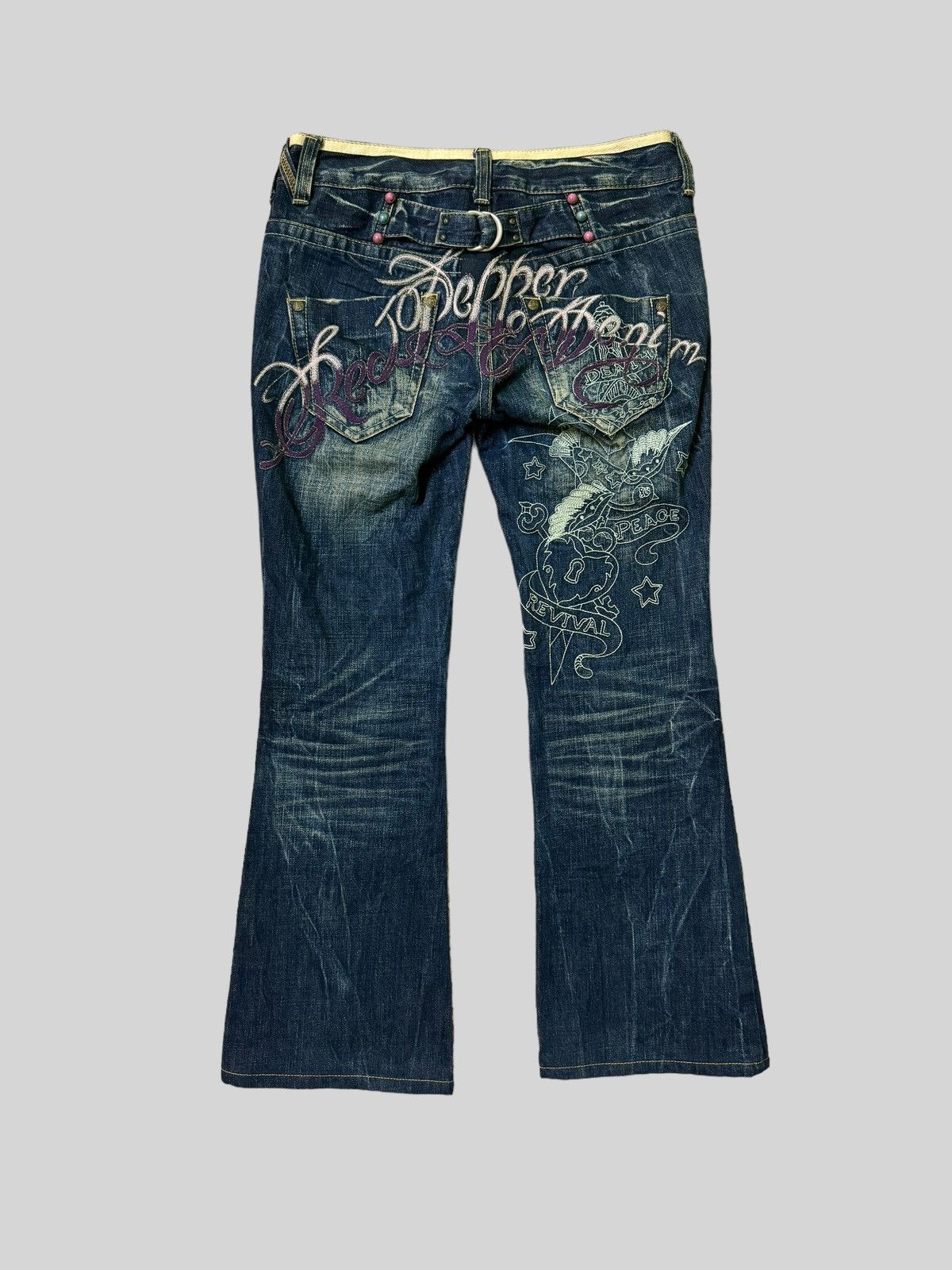 Hysteric Glamour × Japanese Brand Flared Red Pepper Embroidery Rare Design Denim Jeans Size US 28 / EU 44 - 1 Thumbnail