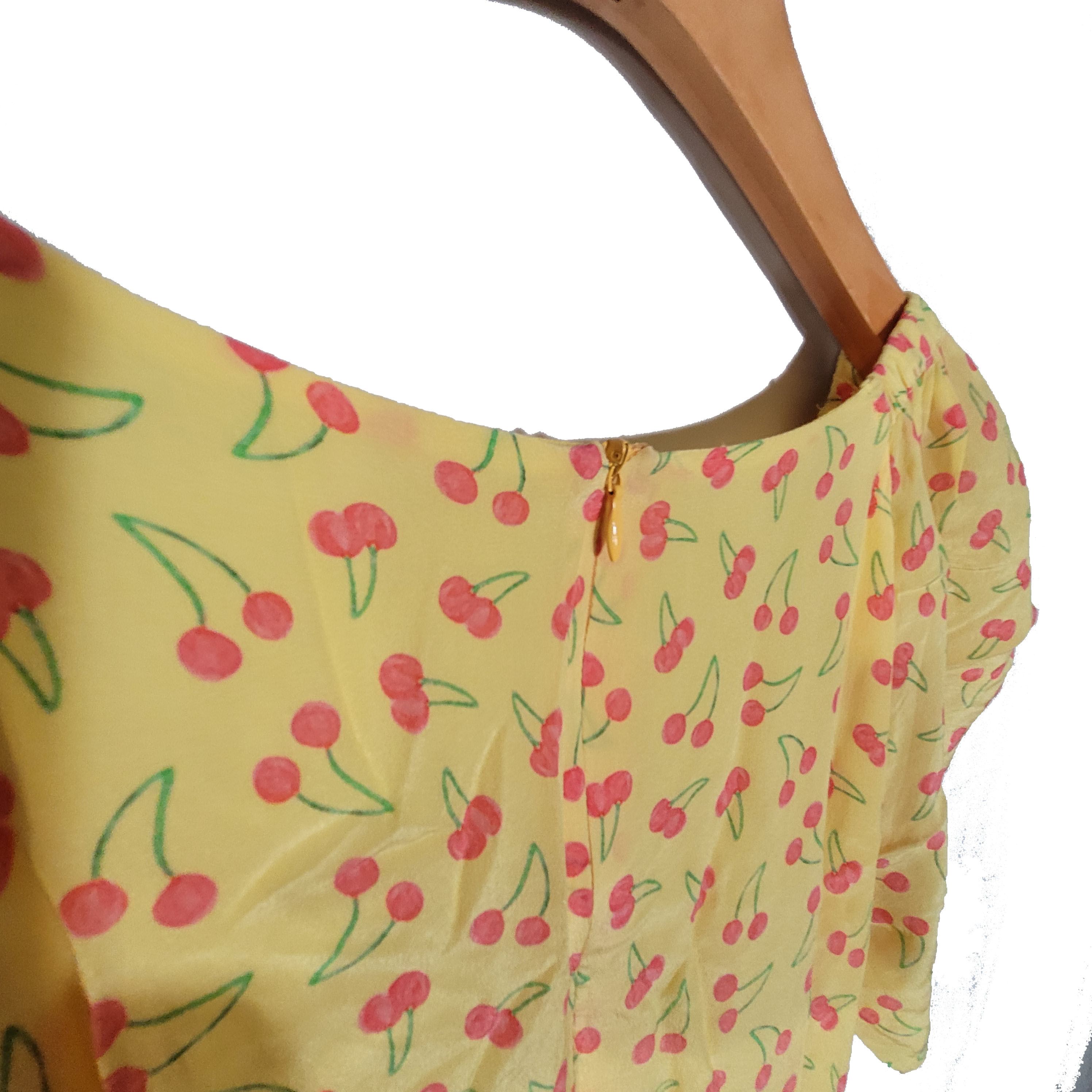 Other Women's 100% Silk Size S Short Sleeve Long Dress SCK226 Size S / US 4 / IT 40 - 3 Thumbnail