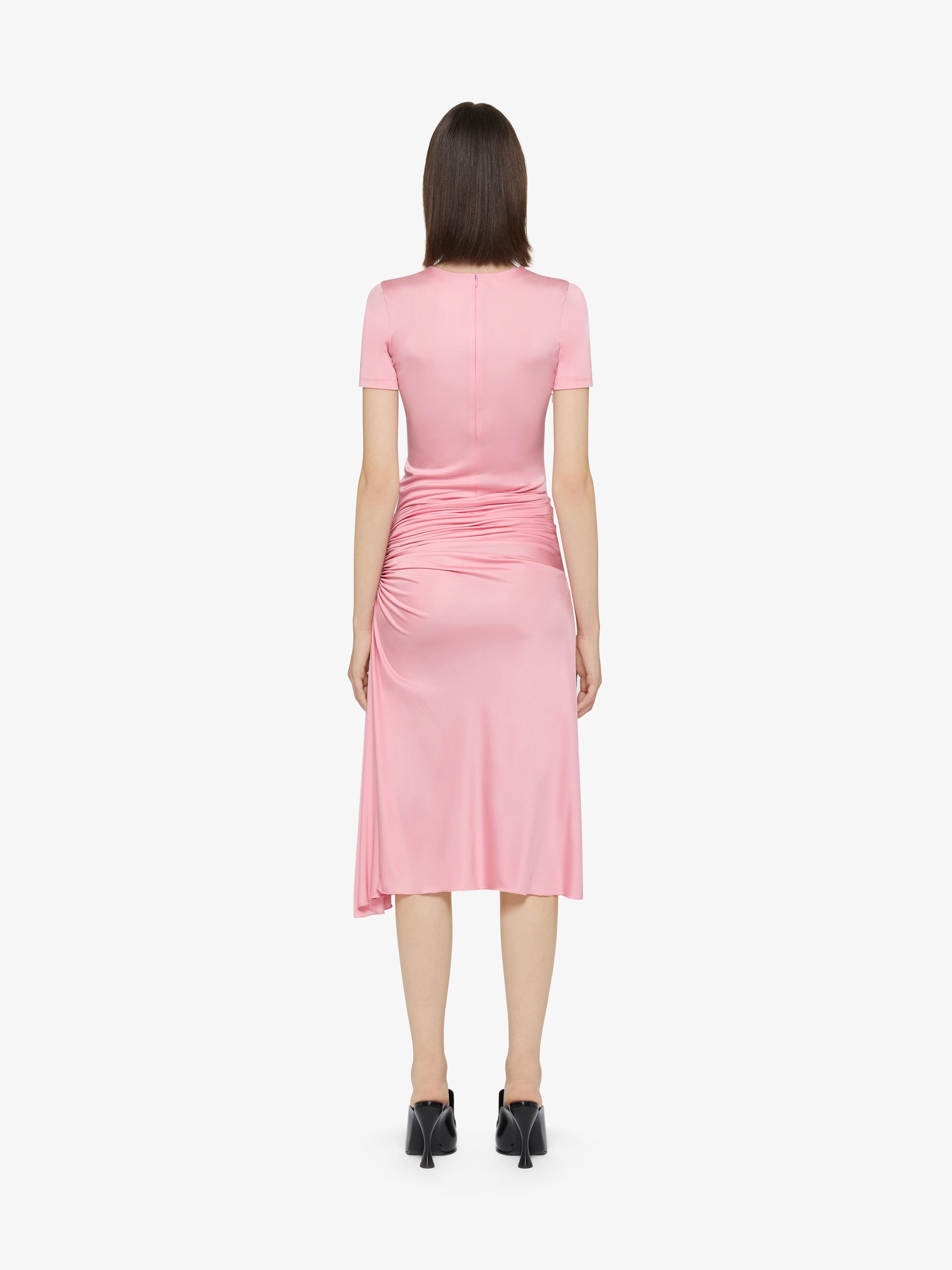 Givenchy o1w1db10825 Smock Waist Draped Jersey Dress in Pink Size XS / US 0-2 / IT 36-38 - 3 Thumbnail