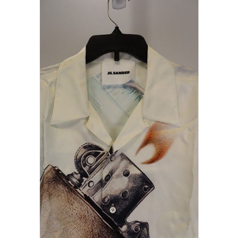 Jil Sander o1rshd1 Camicia Objects Print on Fluid Viscose Shirt Size US M / EU 48-50 / 2 - 5 Thumbnail
