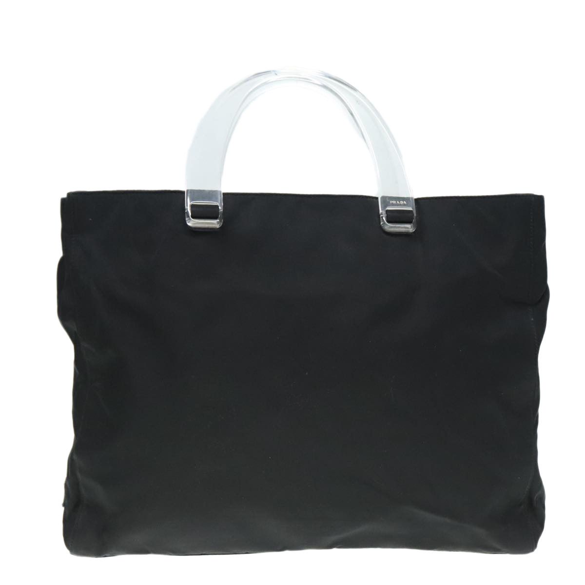 Prada Triangle Logo Black Synthetic Tote Bag (Pre-Owned) Size ONE SIZE - 1 Thumbnail
