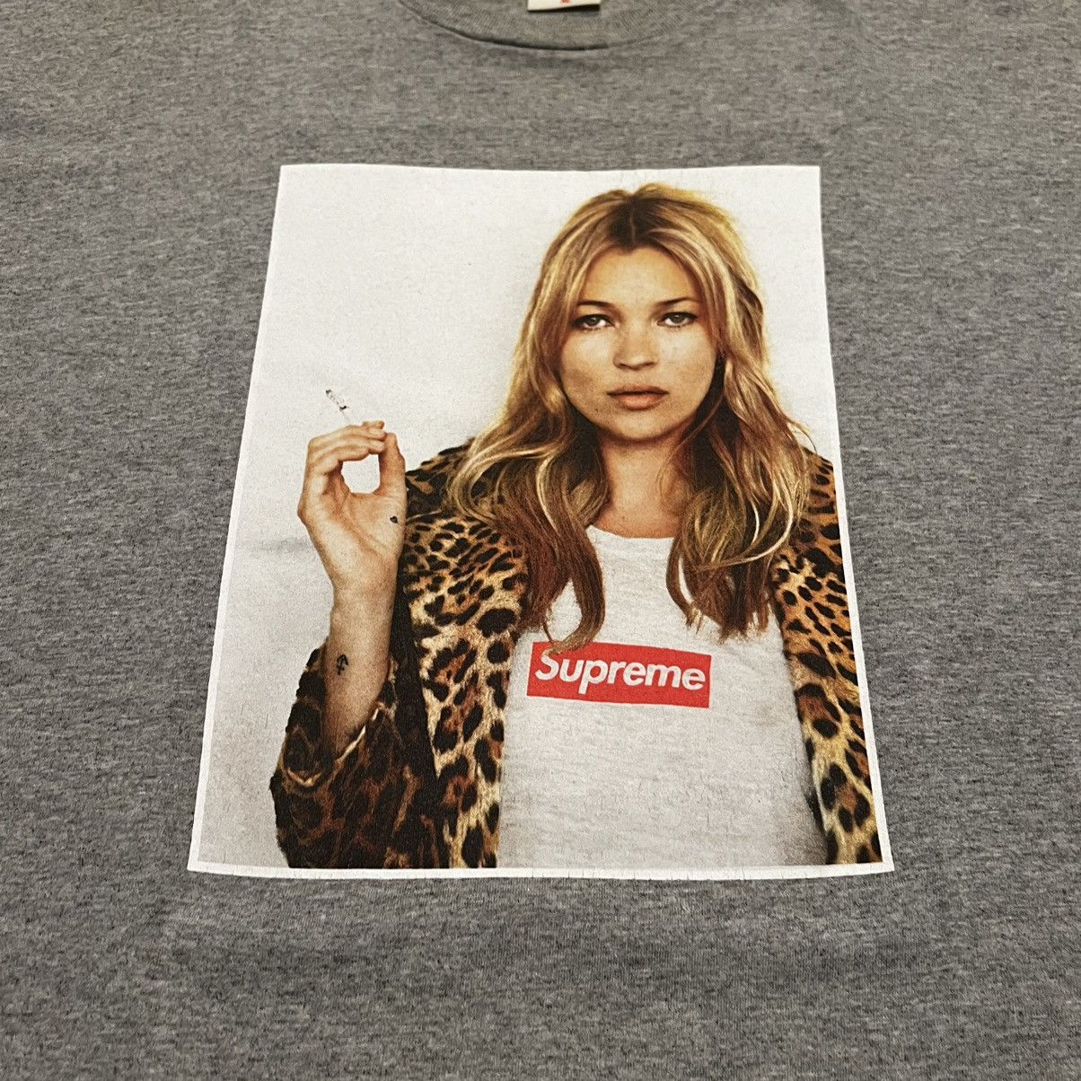 Image of Supreme Kate Moss Photo Tee in Grey, Men's (Size XL)