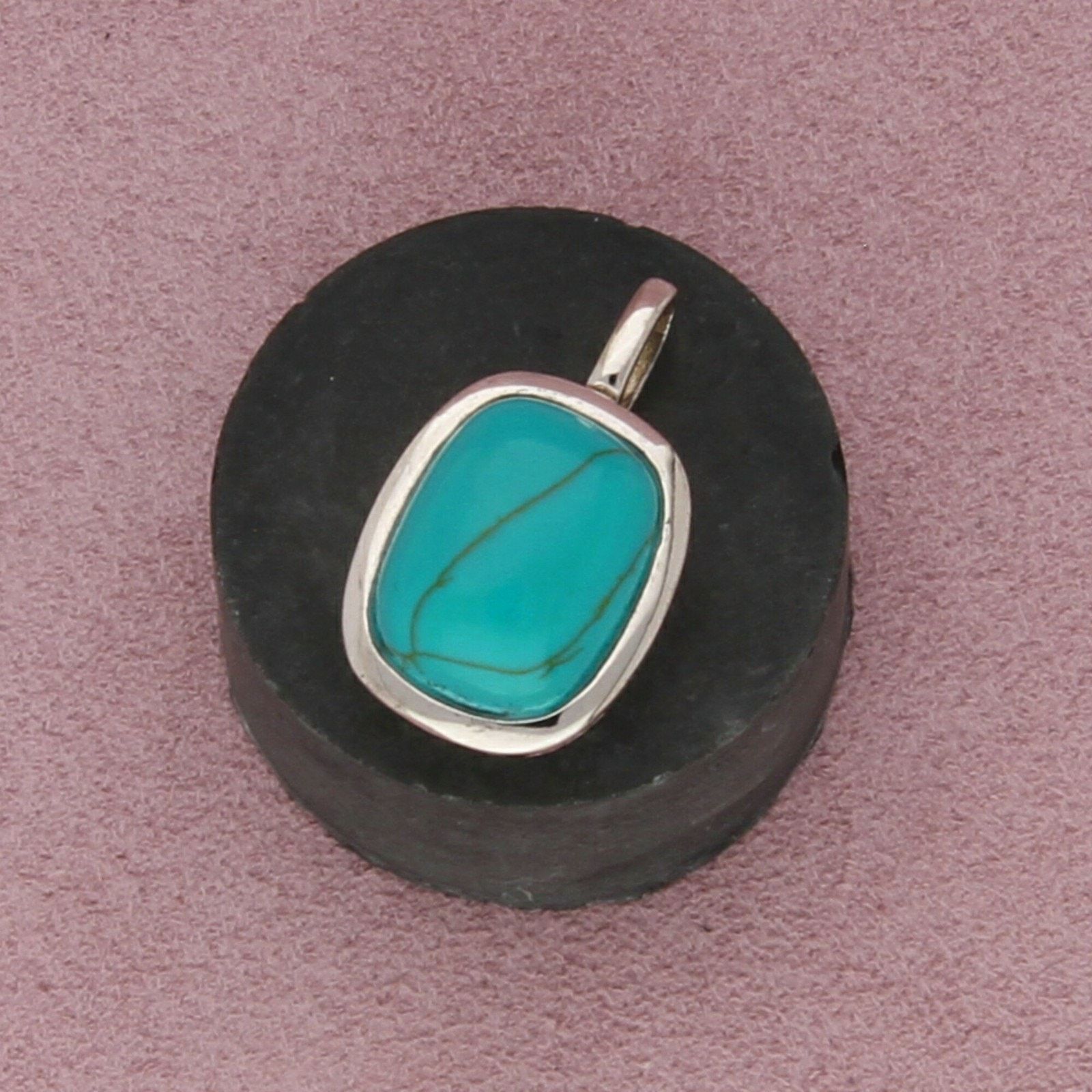Sterling Silver sterling silver bezel-set turquoise pendant Size ONE SIZE - 1 Thumbnail