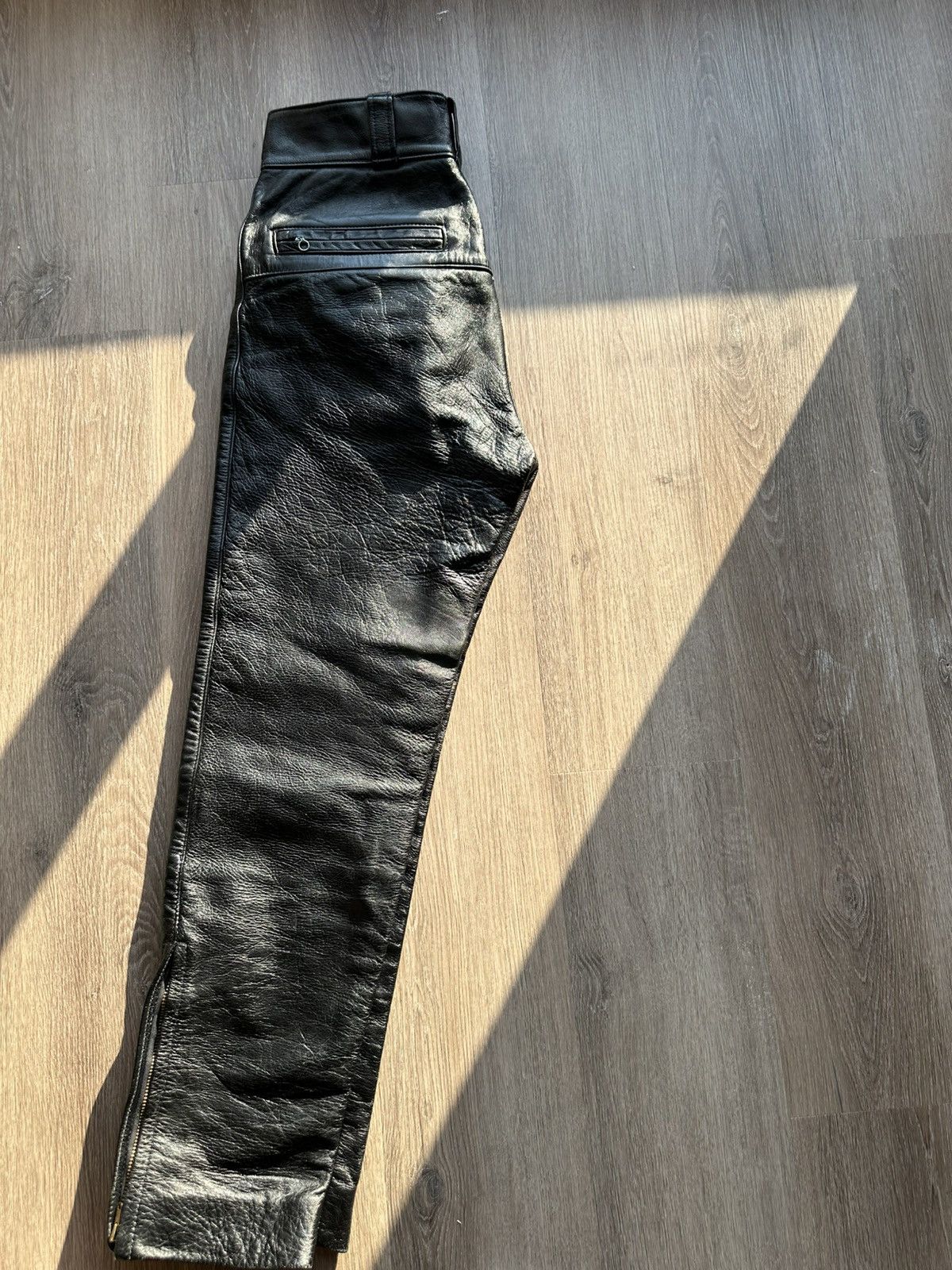 Harley Davidson *EXTREMELY RARE* 1970s Harley Davidson Leather Biker Pants Size US 30 / EU 46 - 2 Thumbnail