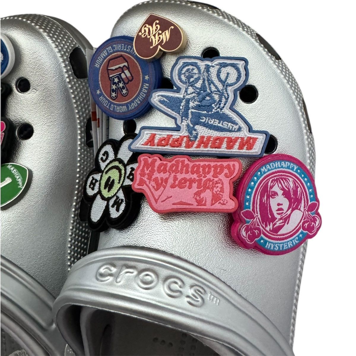 Crocs × Hysteric Glamour × Madhappy Chrome Classic Crocs with Jibbitz Size US 9 / EU 42 - 3 Thumbnail