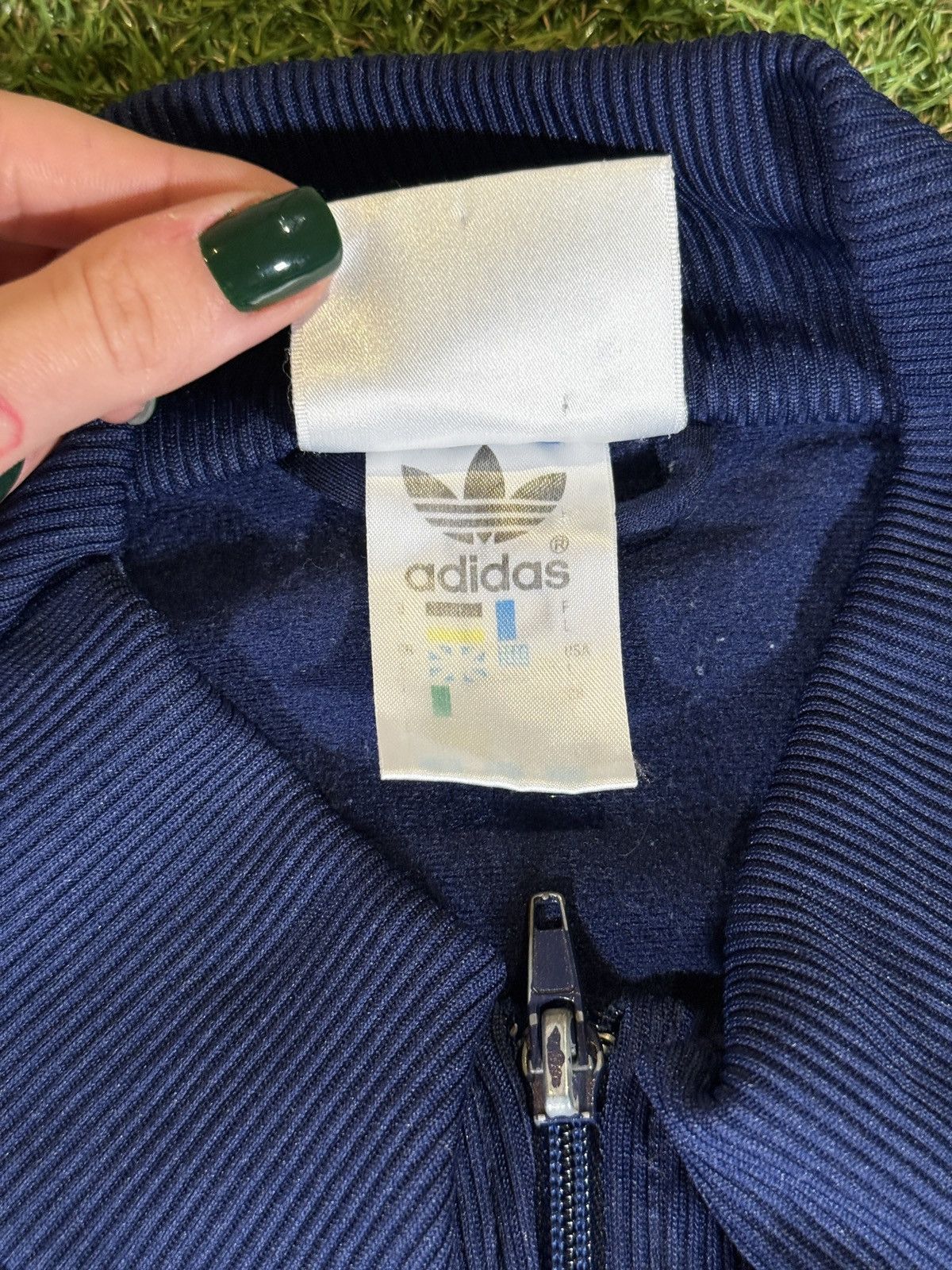Adidas Adidas Originals Track Jacket Navy Neon Stripes Vintage L Size US L / EU 52-54 / 3 - 8 Thumbnail