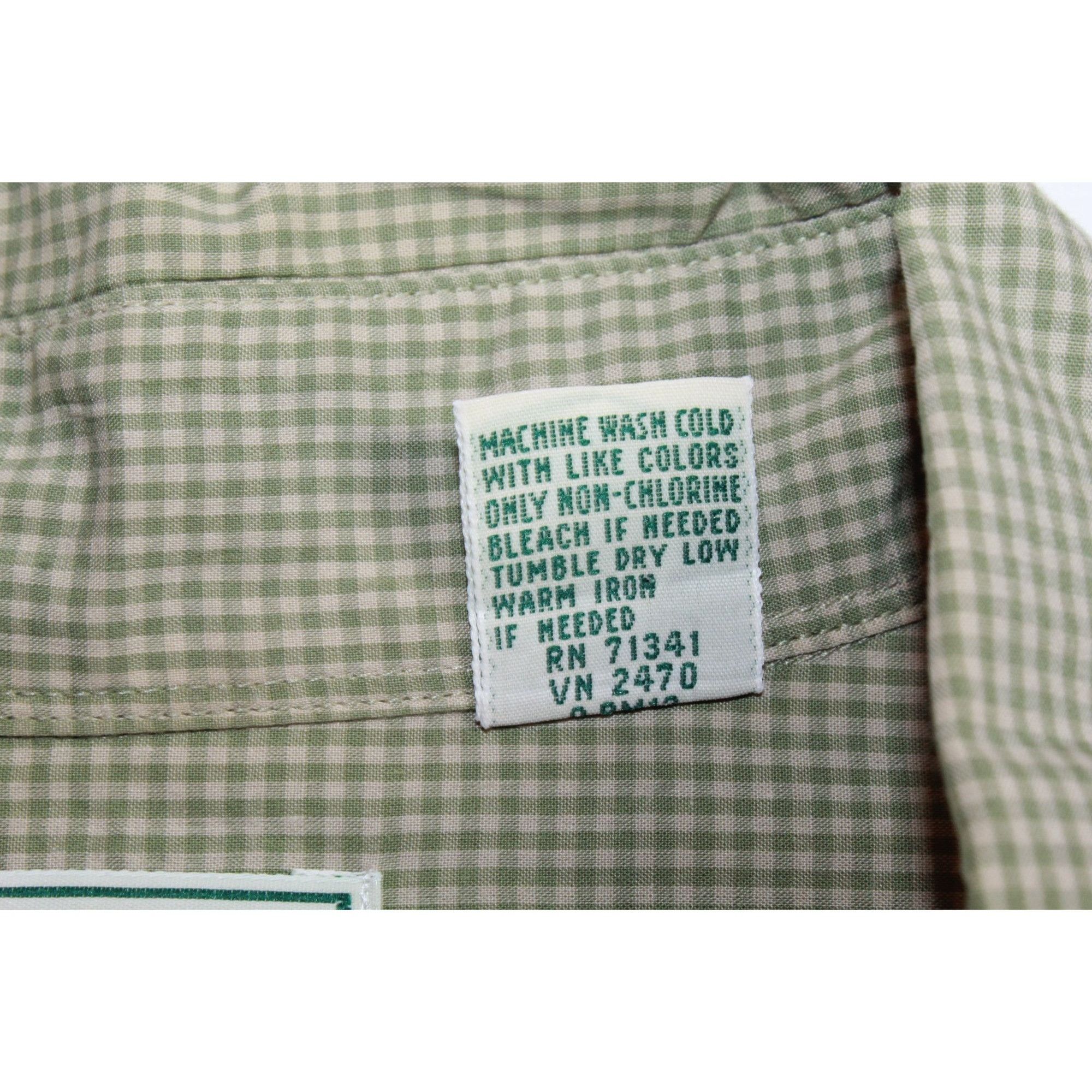 L.L. Bean LL Bean Shirt Mens Green Gingham Short Sleeve Button Up Dres Size US XL / EU 56 / 4 - 9 Thumbnail