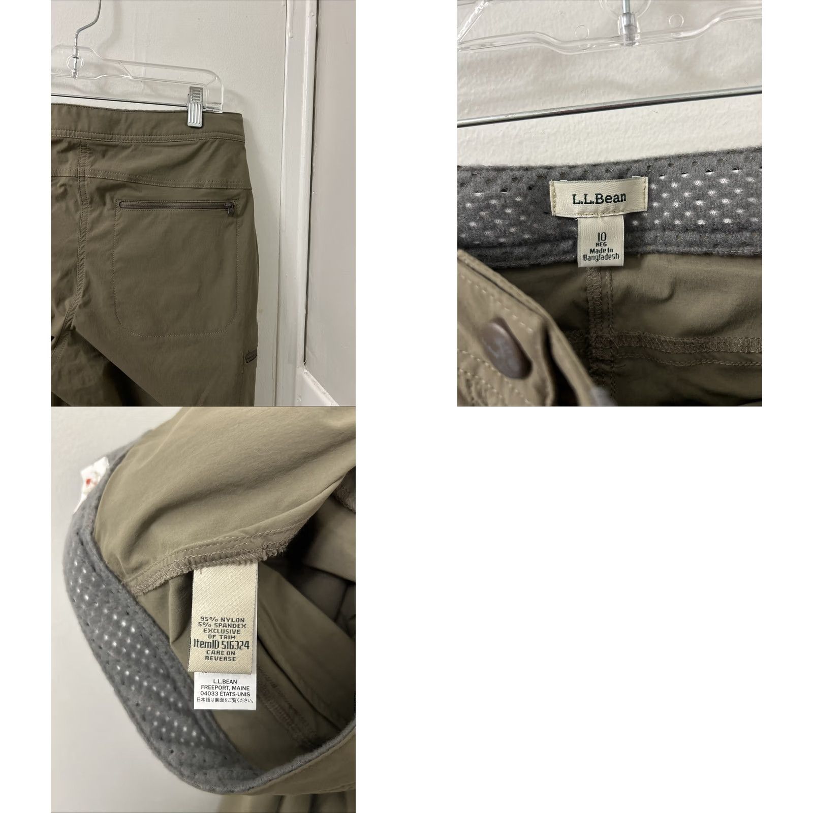 Vintage LL Bean Trail Pants Womens 10 Brown Water Repellent UPF 50+ Cargo Straight Leg 32x31 Mens Womens Girls Boys Size 24" / US 00 / IT 34 - 8 Thumbnail