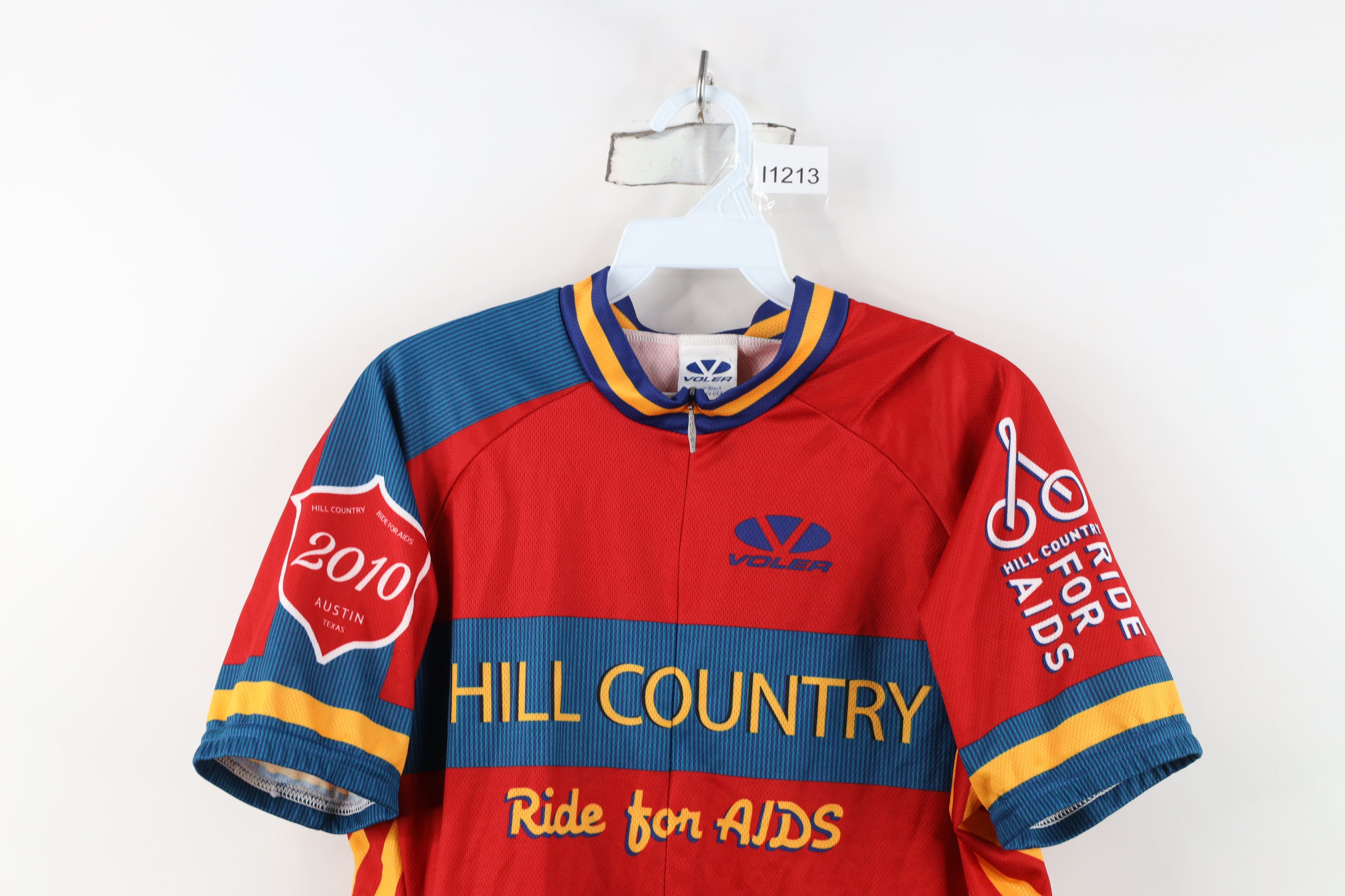 Vintage Vintage for AIDS Club Raglan Bicycle Cycling Jersey USA Red Size US L / EU 52-54 / 3 - 2 Thumbnail