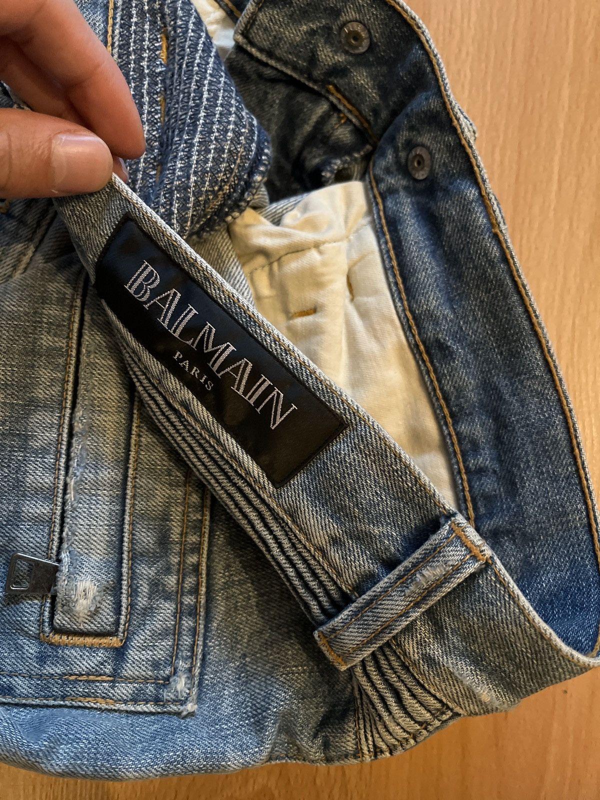 Balmain Balmain Biker Denim Ribbed Moto Jeans Distressed Size US 32 / EU 48 - 7 Thumbnail