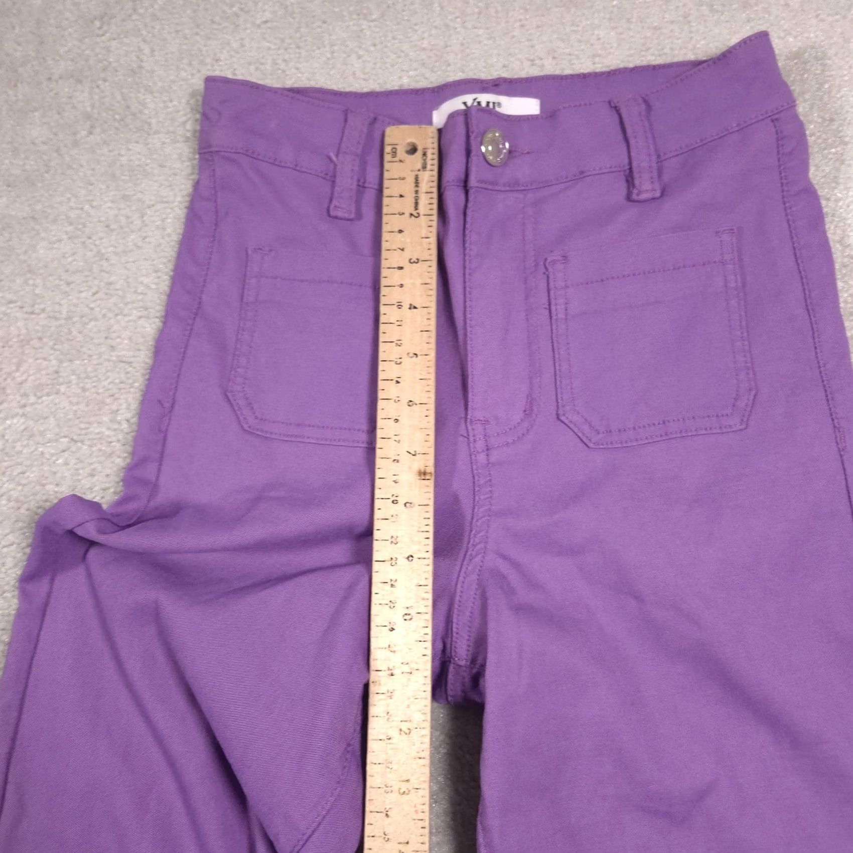 Vintage YMI Pants Womens M Purple Twill Straight Leg Chino Capri Zip Fly Stretch Size 32" / US 10 / IT 46 - 6 Thumbnail
