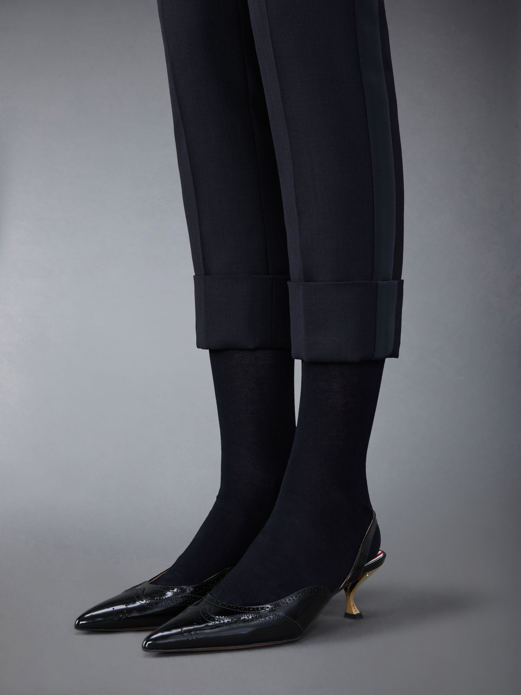 Thom Browne o1s22i1n0924 Brogue Slingback Pumps in Black Size US 10 / IT 40 - 4 Thumbnail