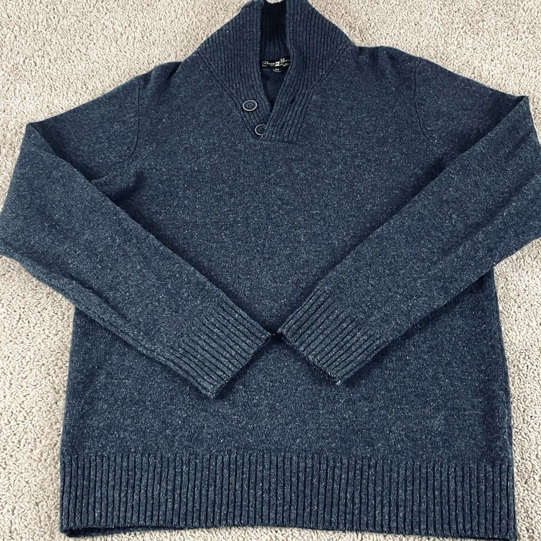 Pronto Uomo VINTAGE? No. Pronto Uomo Sweater Men M Blue Shawl Collar Knit Pullover E43 Size US M / EU 48-50 / 2 - 2 Thumbnail
