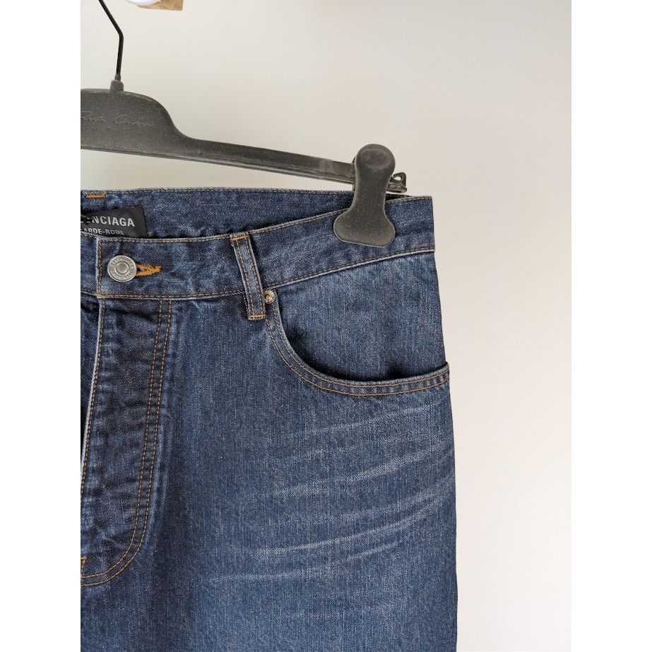Balenciaga o1rshd1 Silk Denim Baggy Pants in Dark Indigo Size US 32 / EU 48 - 4 Thumbnail