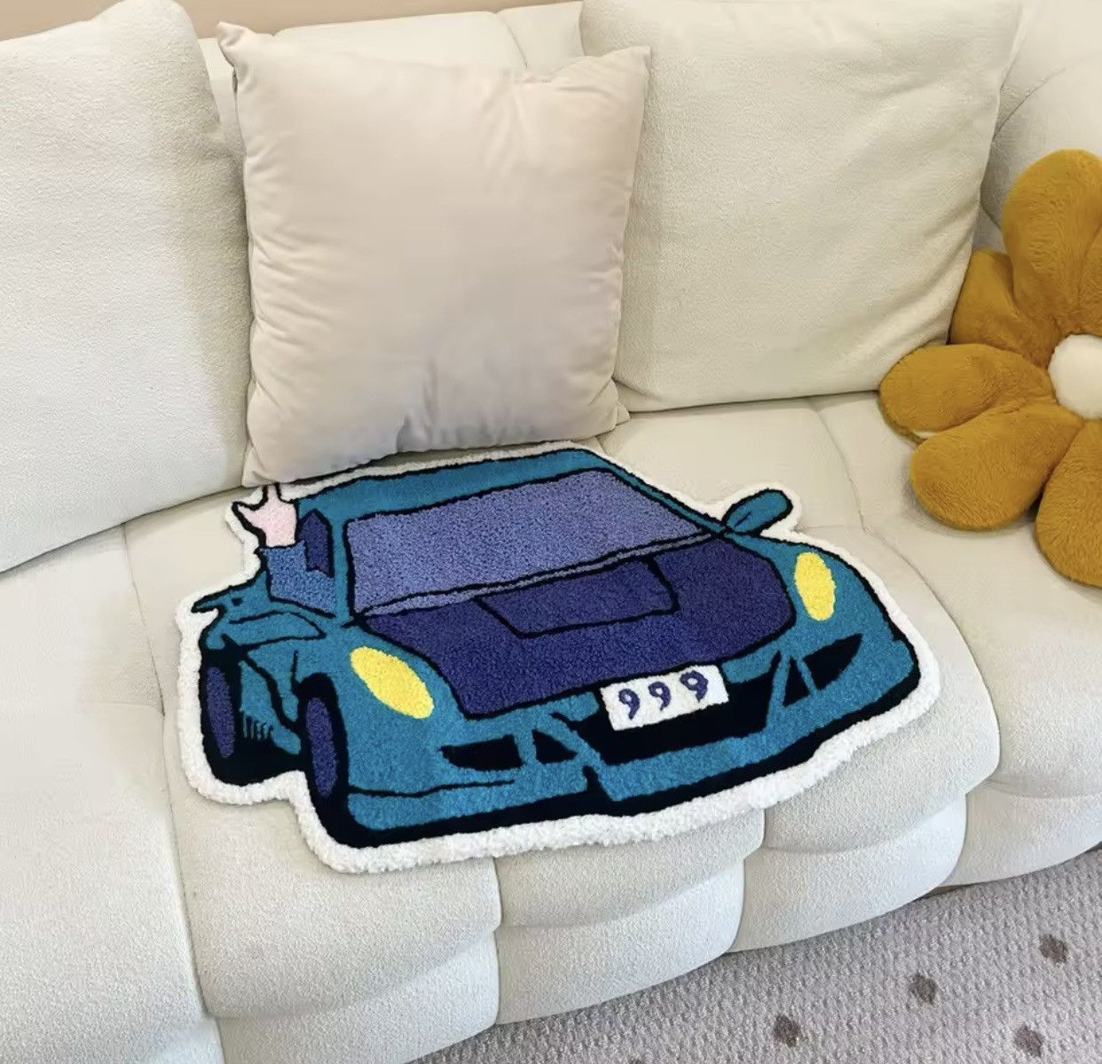 Japanese Brand Racing Car Shaped Tufting Rug Size ONE SIZE - 5 Thumbnail