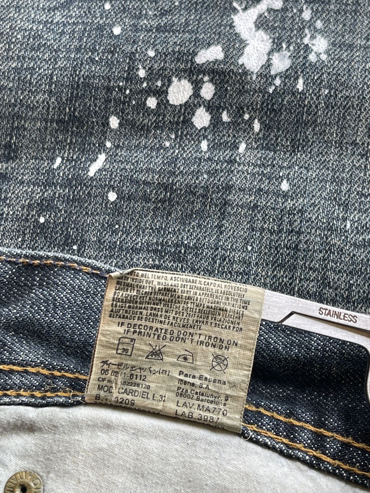 Diesel Paint Splatter Distressed Flare Dark Denim Size US 32 / EU 48 - 13 Thumbnail