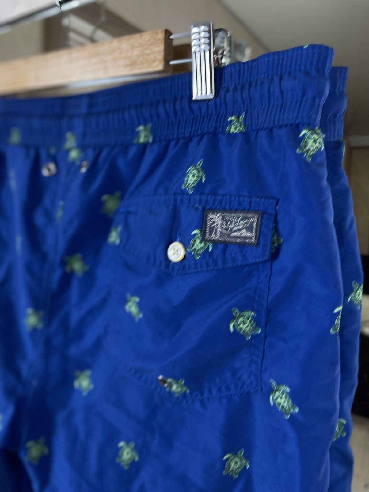 Polo Ralph Lauren Polo Ralph Lauren Turtle Motif Traveler Swim Trunks Blue Size US 32 / EU 48 - 2 Thumbnail