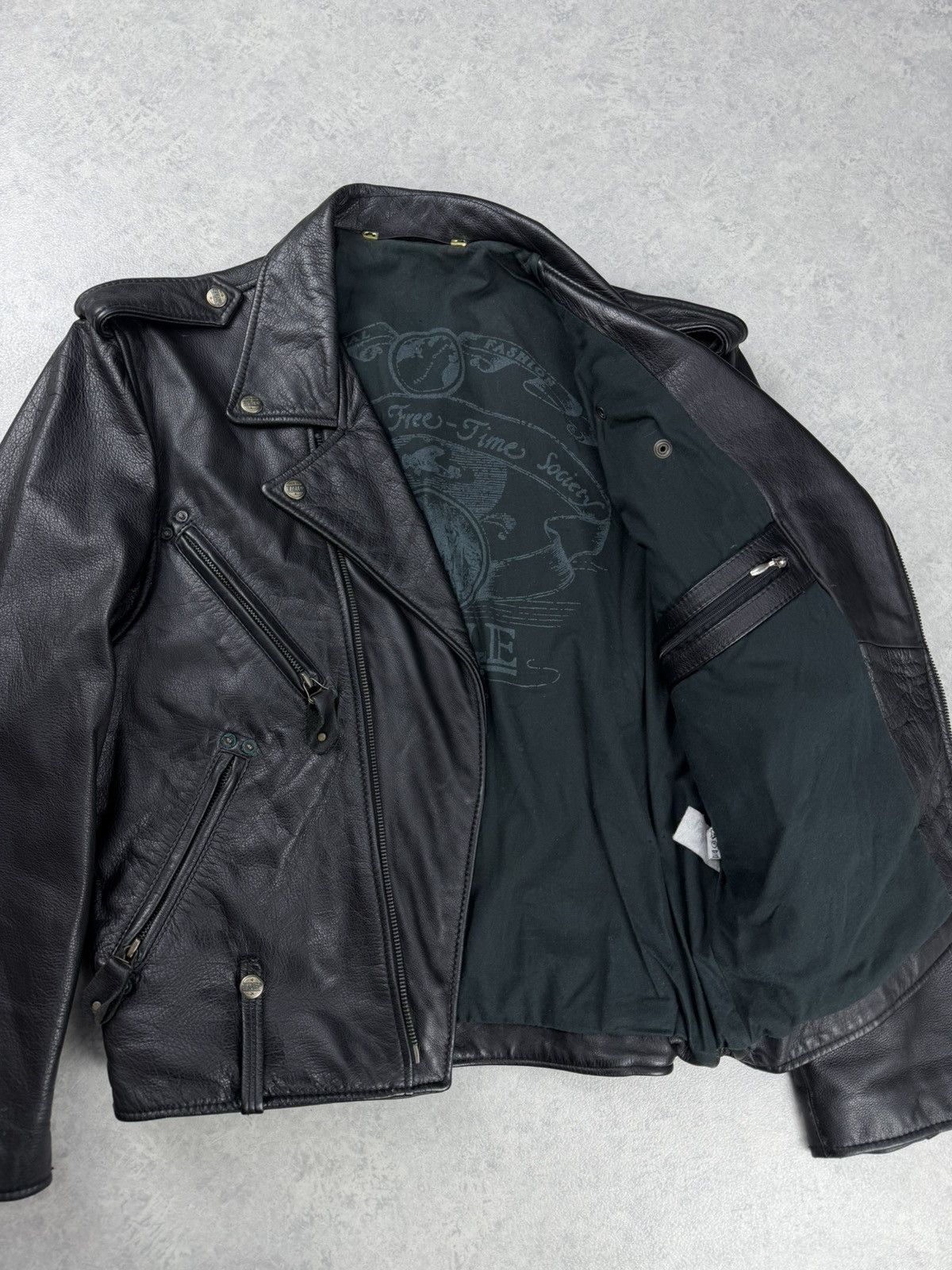 Genuine Leather Vintage Eagle Force Leather Motorcycle Biker Jacket Black Size US M / EU 48-50 / 2 - 7 Thumbnail