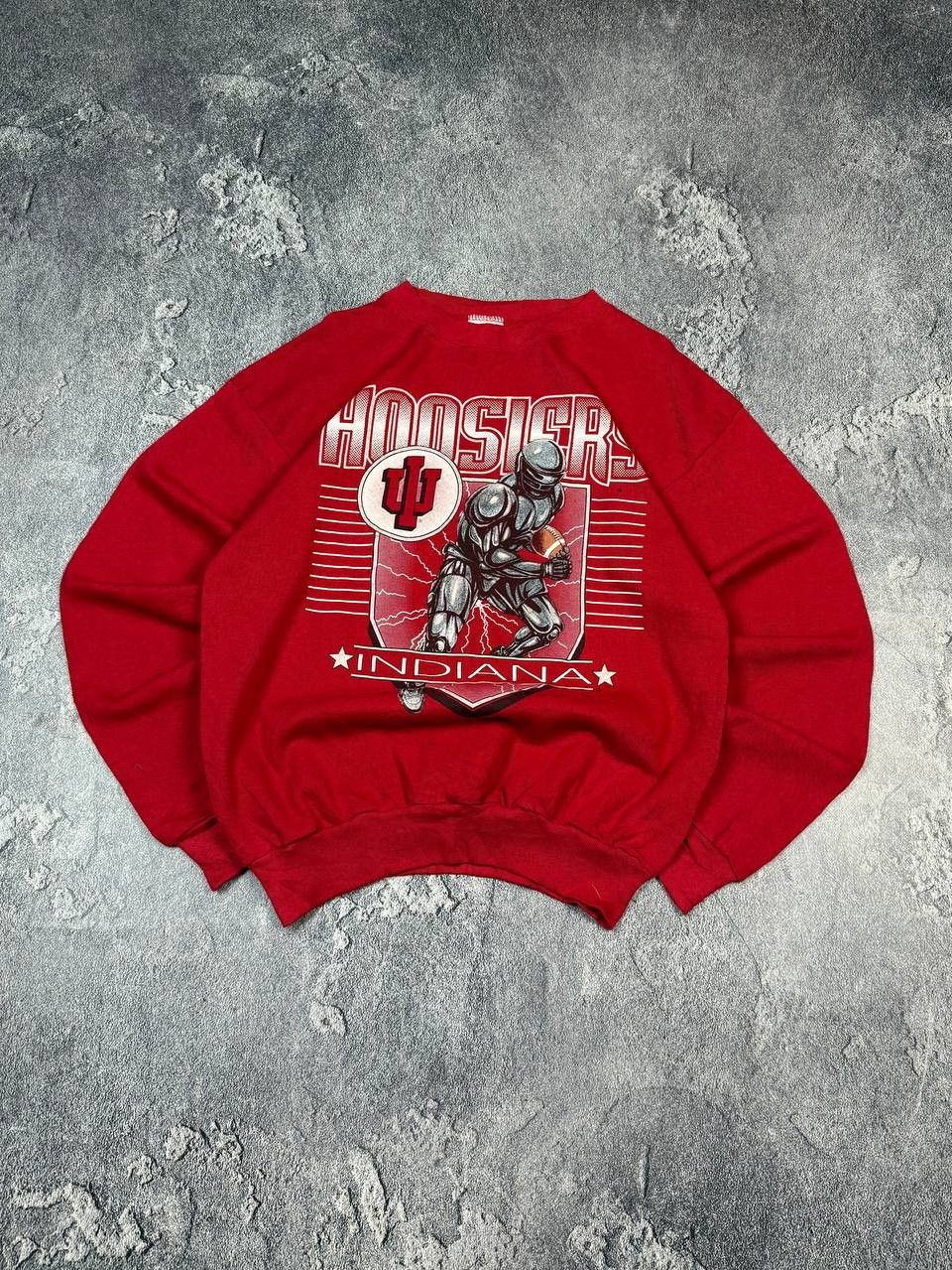 Vintage Vintage 90s Indiana Hoosiers Tultex Red Sweatshirt Size US M / EU 48-50 / 2 - 2 Thumbnail