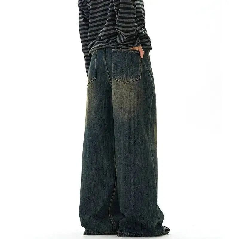 Jean Straight Worn-out Wide Leg Jeans Size US 33 - 2 Thumbnail