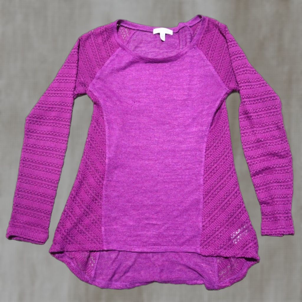 Aeropostale Aeropostale Solid Purple Stretch Shirt Long Sleeve Adult Women's Size S Small Size S / US 4 / IT 40 - 1 Thumbnail