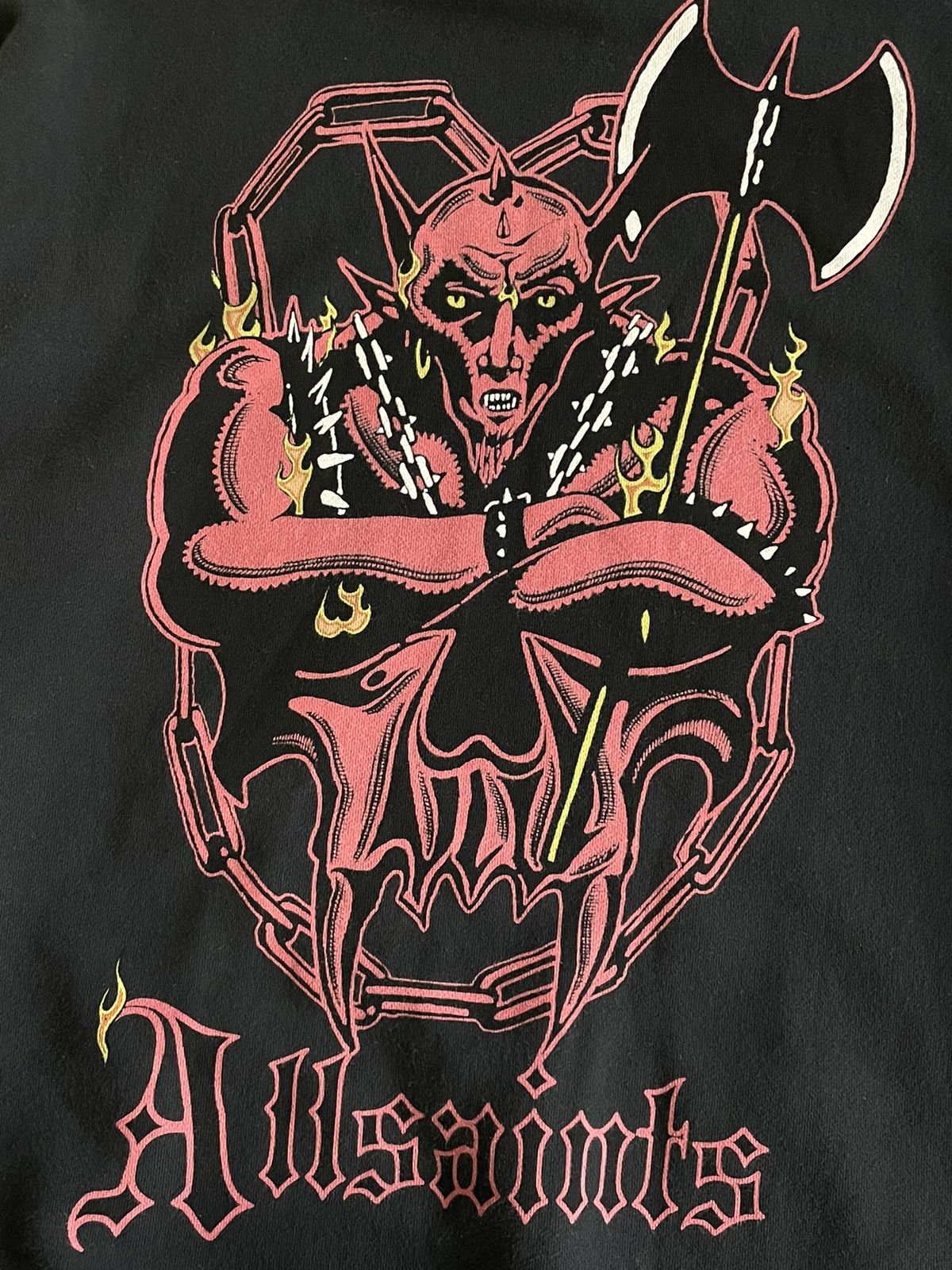 Allsaints Allsaints Devil Fire Skull Hoodie Oversized Fit Size US M / EU 48-50 / 2 - 6 Thumbnail