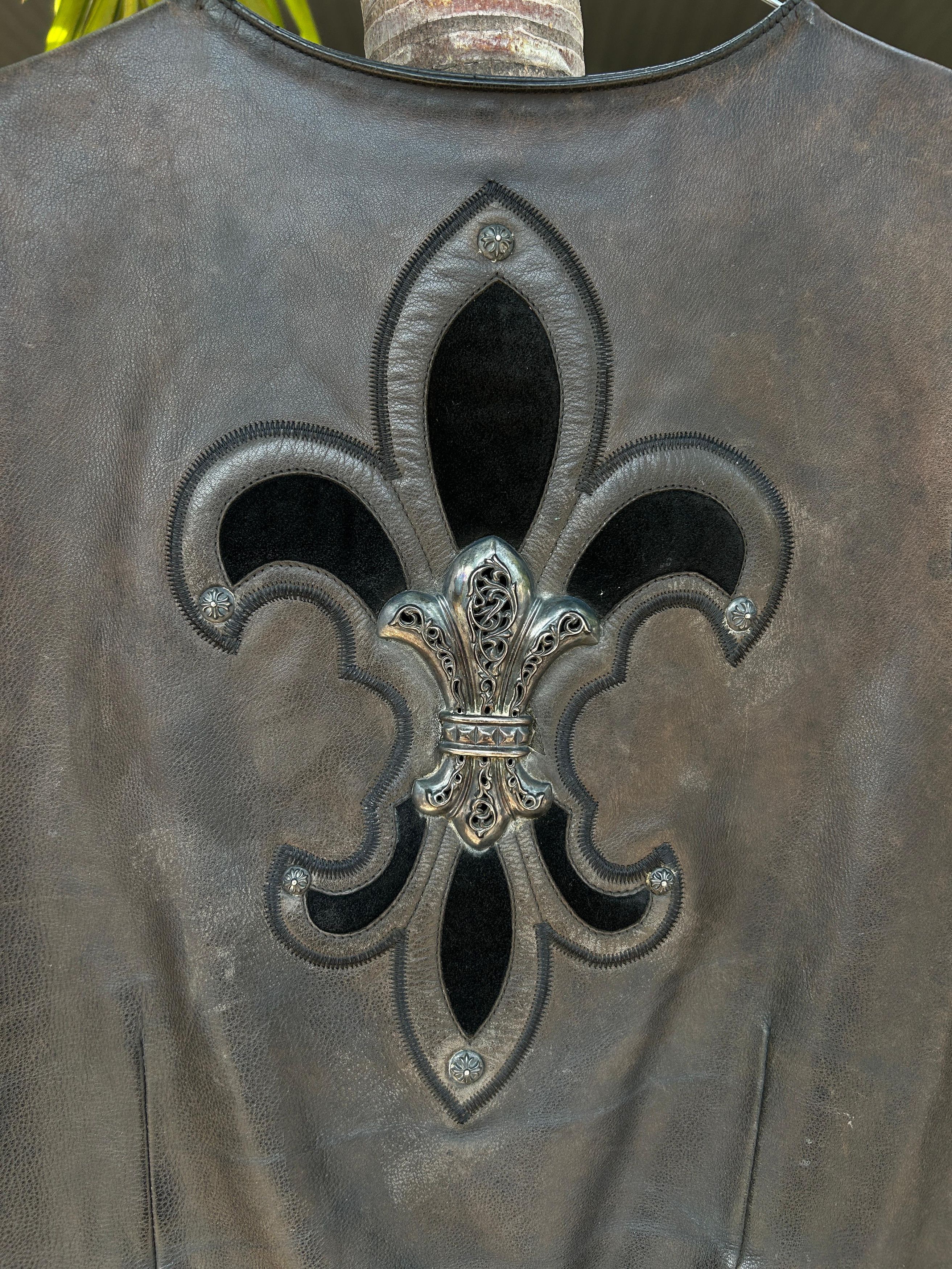 Chrome Hearts × Vintage Delete Today ❗ Chrome Hearts Fleur De Lis Leather Jacket Size US XL / EU 56 / 4 - 4 Thumbnail