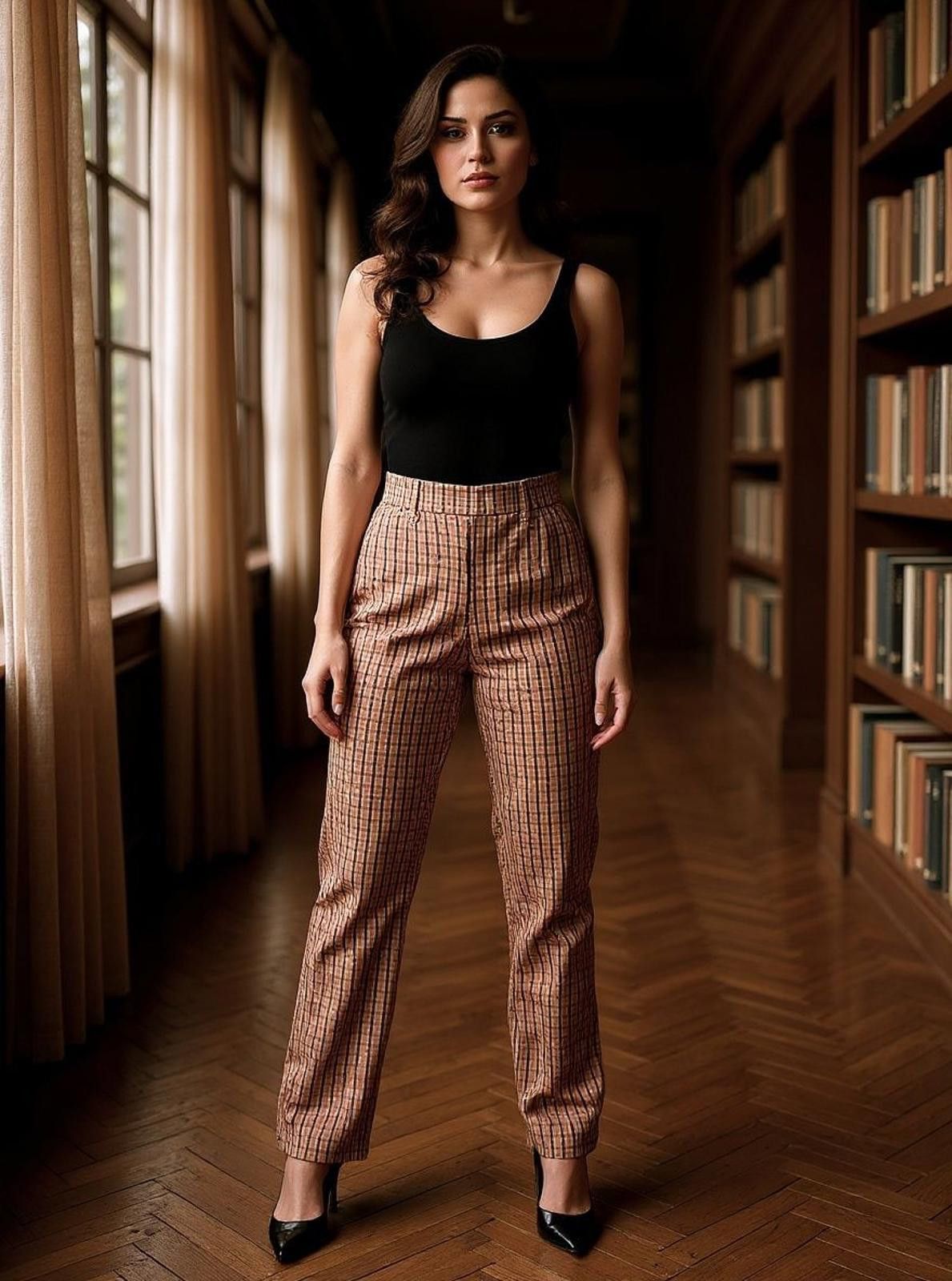 Other Kim Rogers Women's Checked Casual Pants Size 38" / US 16 / IT 52 - 2 Thumbnail