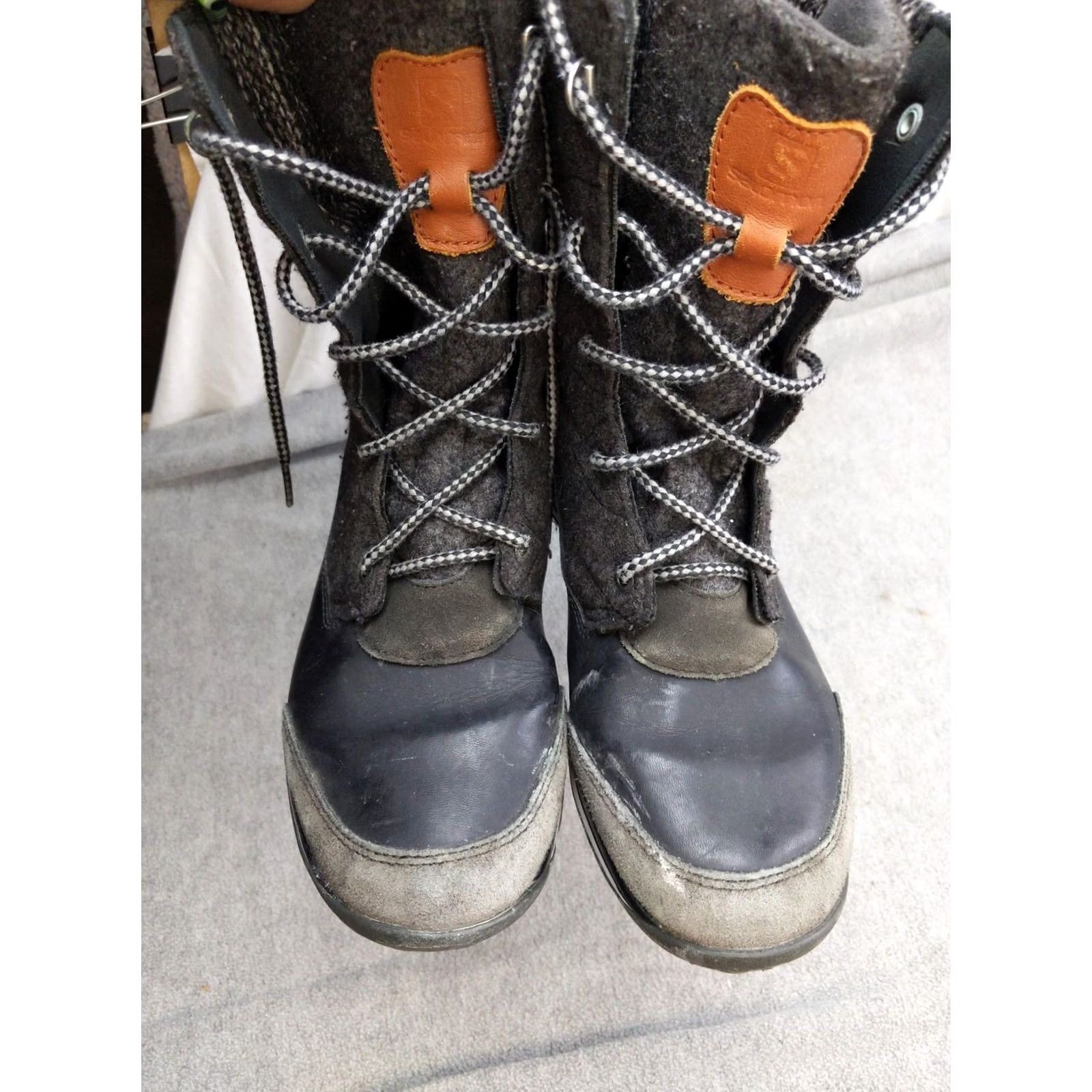 Salomon Salomon Womens Snow Boots Size 9.5 42 Gray Leather Mid-Calf Knit Lace Up Winter Boots Womens US 9.5 Size US 10 / IT 40 - 3 Thumbnail