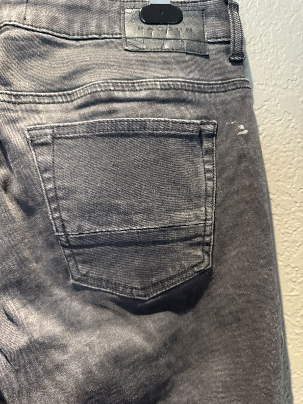 Pacsun Faded Black Stretchy Pacsun Ribbed Biker Denim Skinny Jeans Size US 30 / EU 46 - 11 Thumbnail